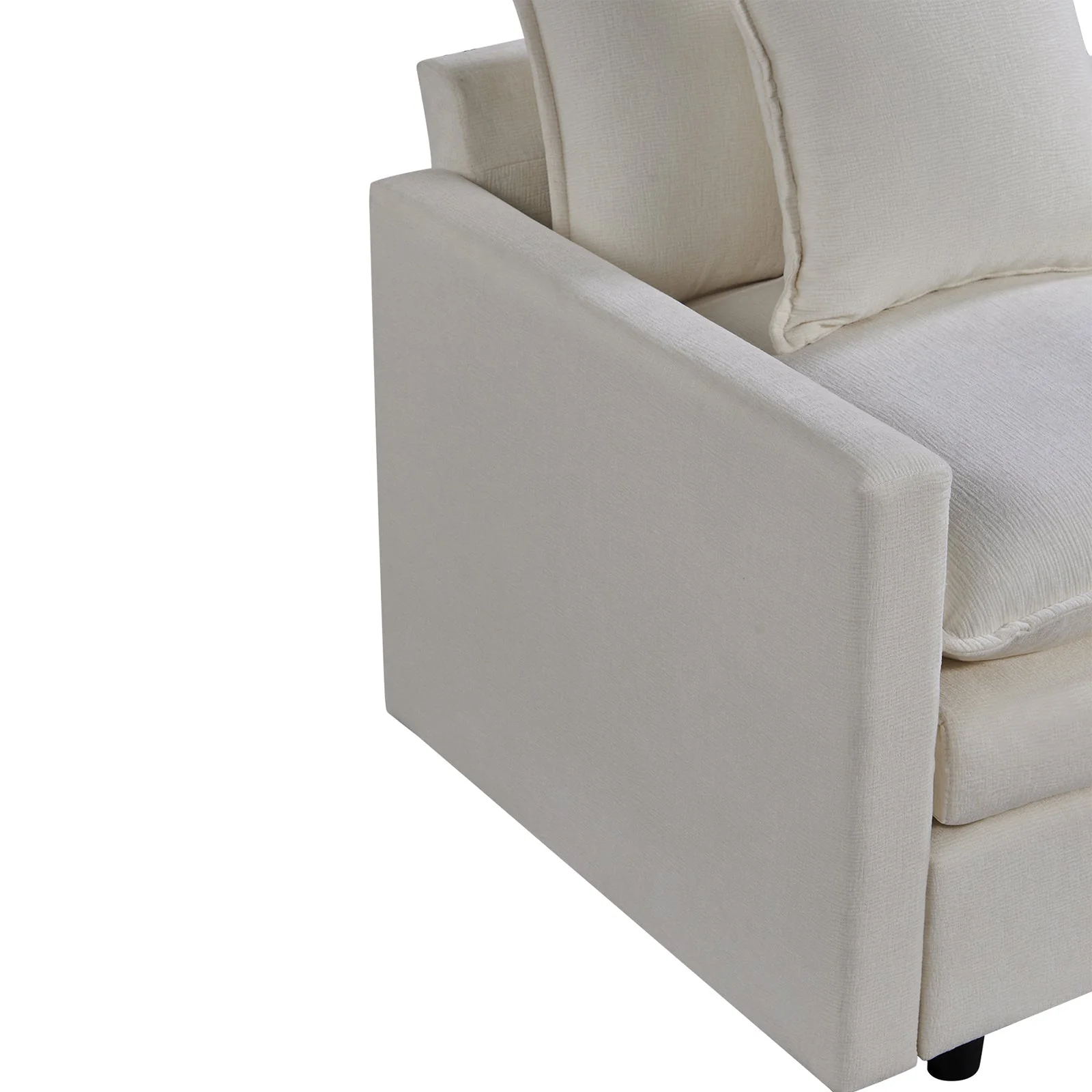 Plush Chenille Armchair with Deep Seating and Double-Layer Cushions - Image 9
