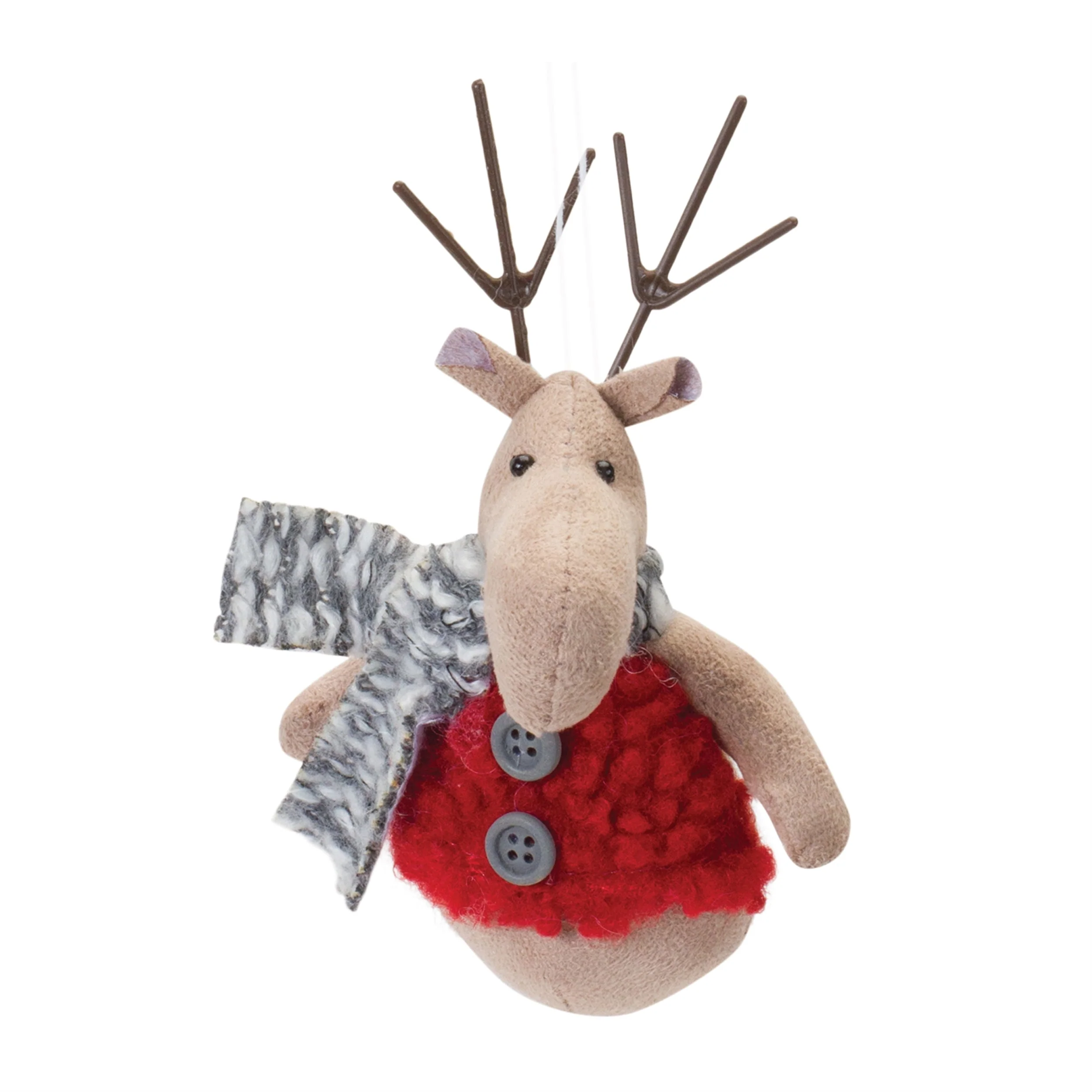 Plush Deer with Sweater Ornament (Set of 12) - Image 2