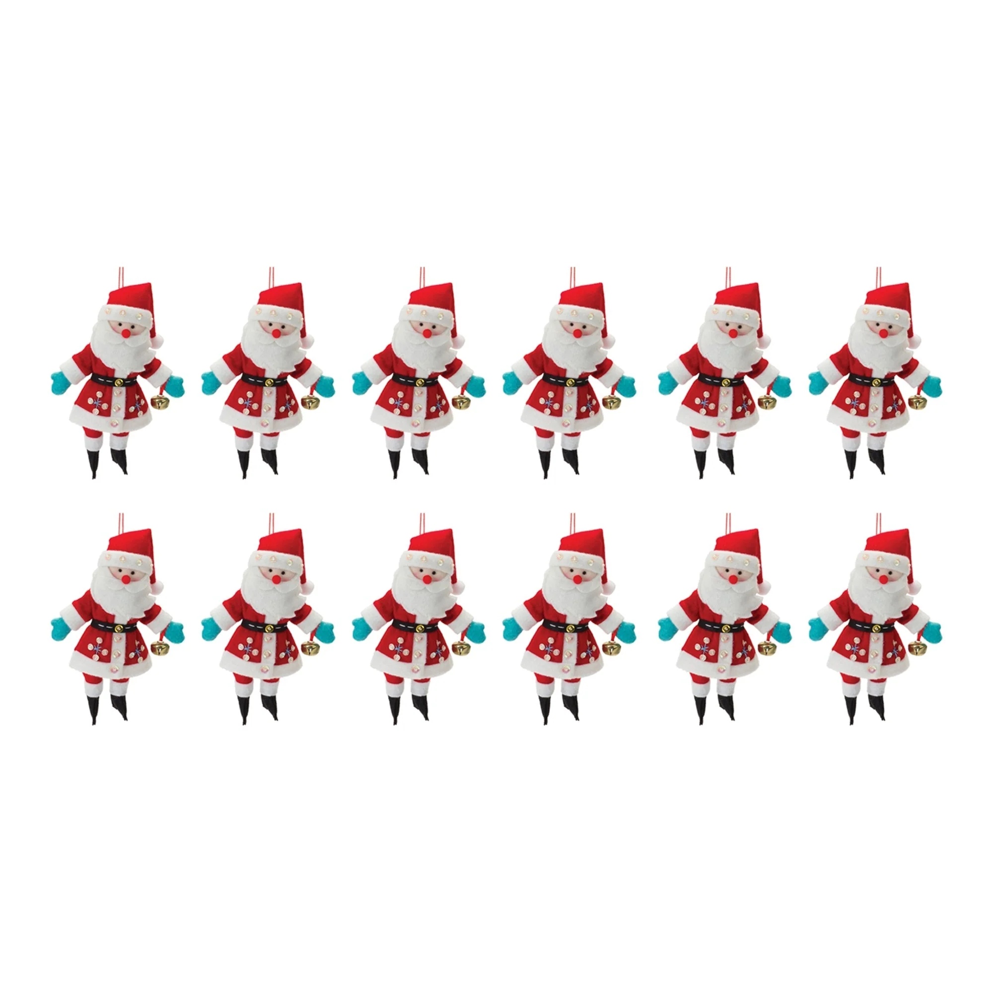 Plush Santa Ornament (Set of 12) - Image 3