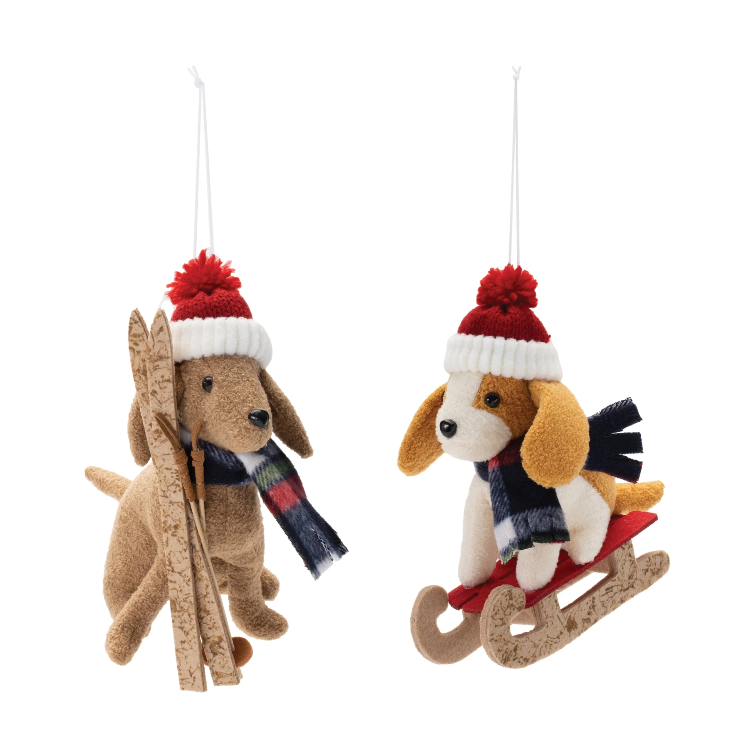 Plush Ski and Sled Dog Ornament (Set of 6) - Image 3