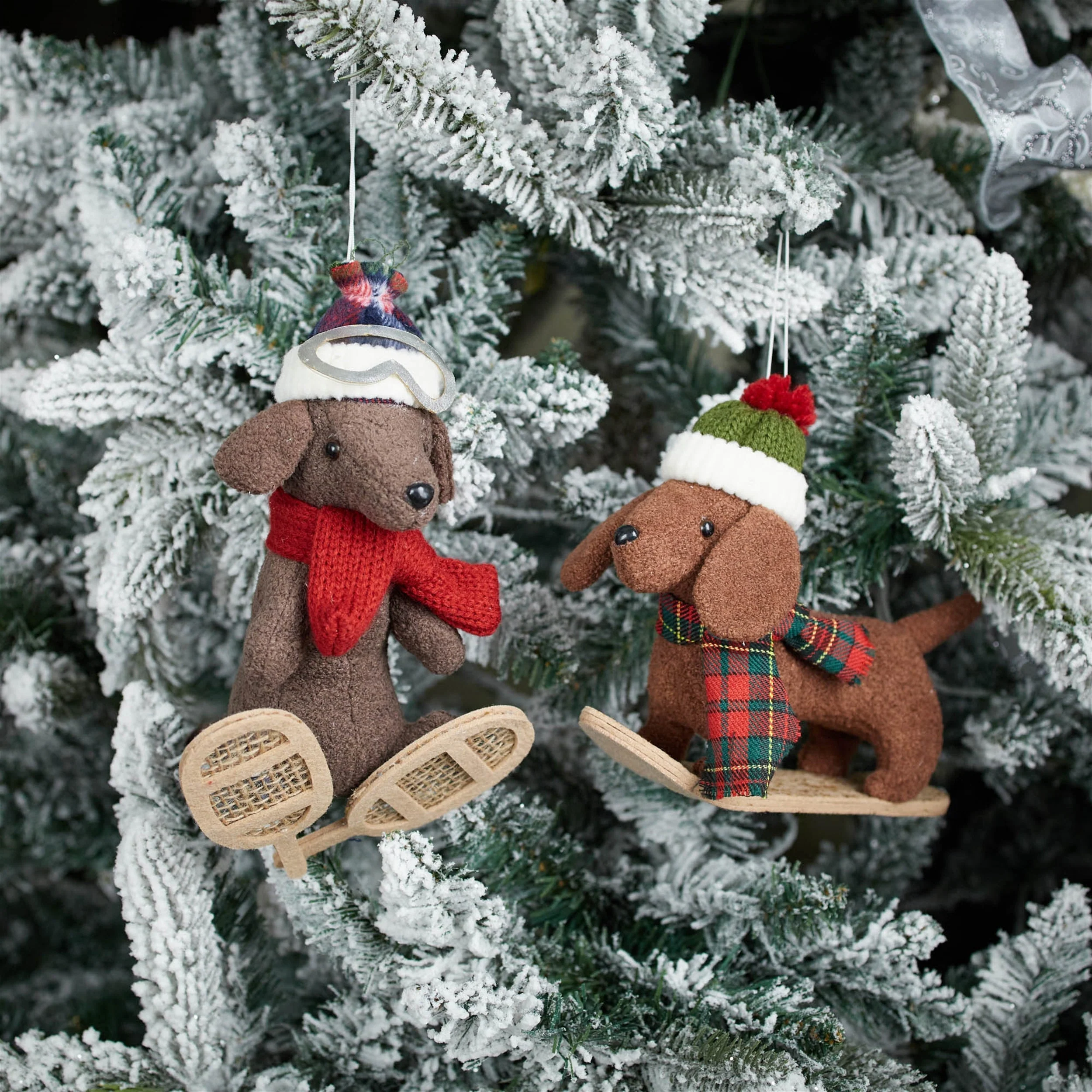 Plush Ski and Snowboard Dog Ornament (Set of 6) - Image 2