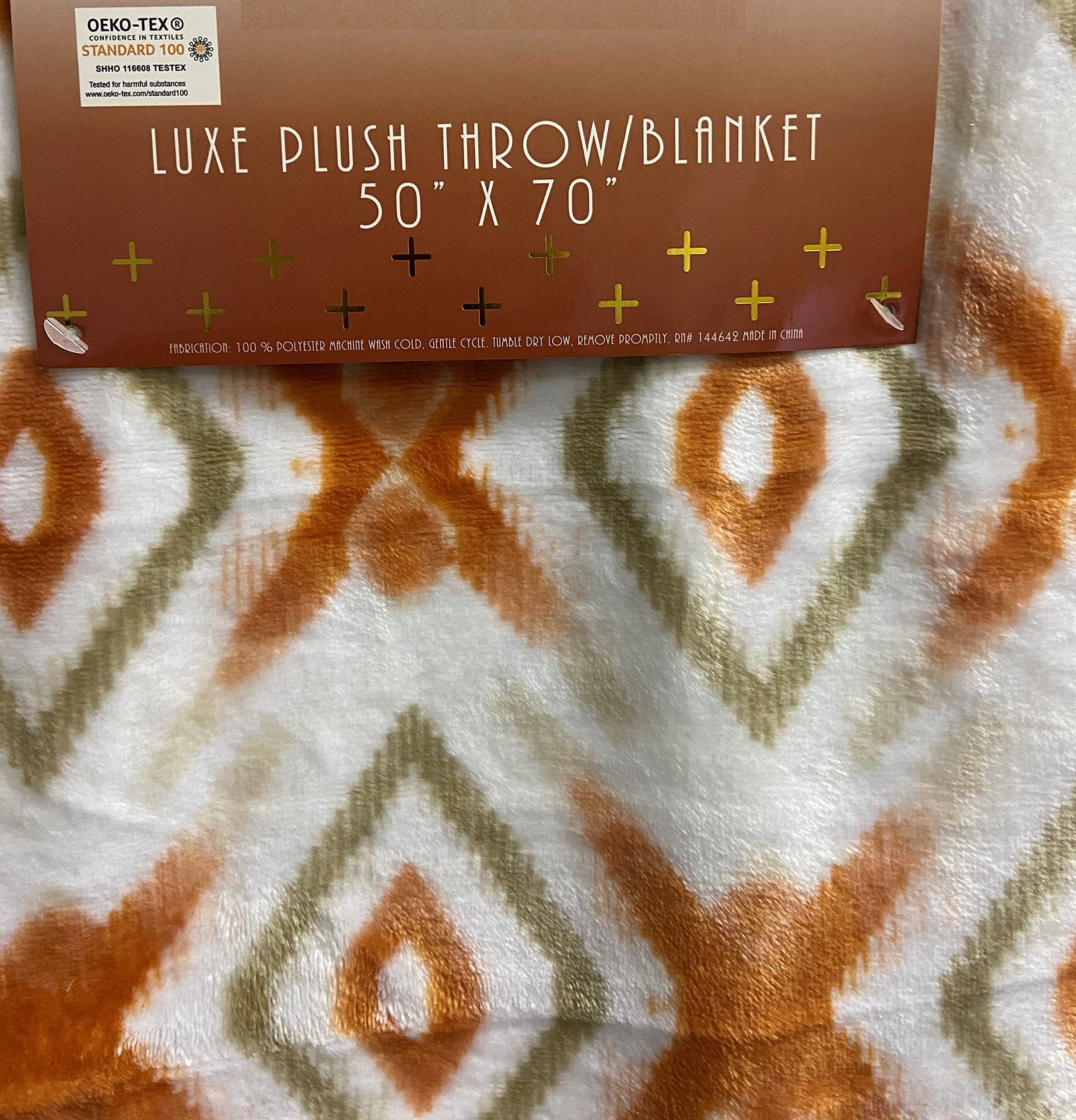 PlushElegance by Decor&More Extra Soft Oversized Throw Blanket (50" x 70") - Idris Geometric - Image 3