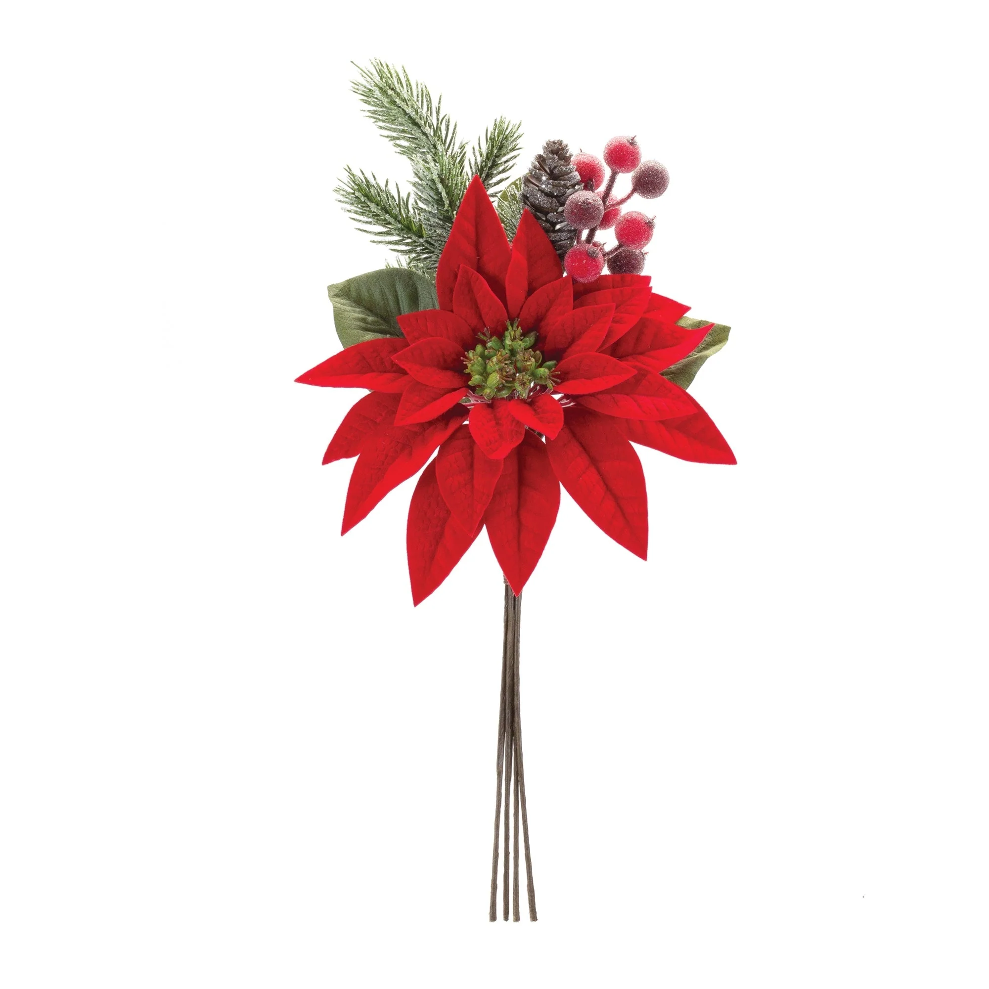 Poinsettia Flower Pick (Set of 2) - Image 2