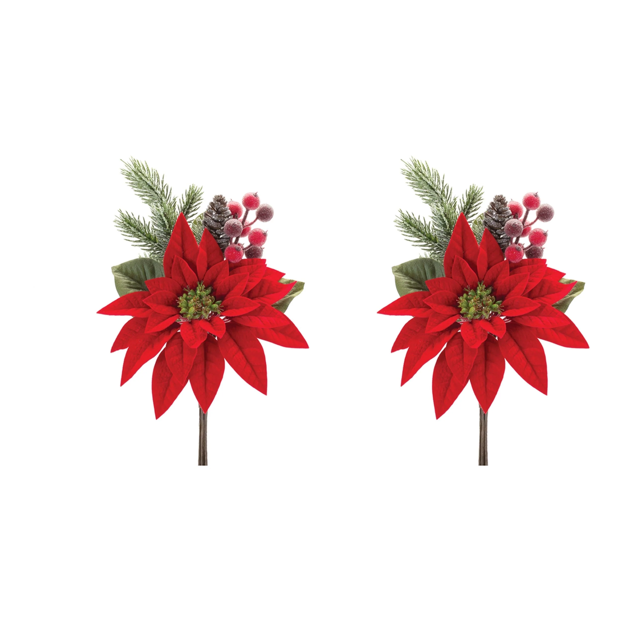 Poinsettia Flower Pick (Set of 2) - Image 3