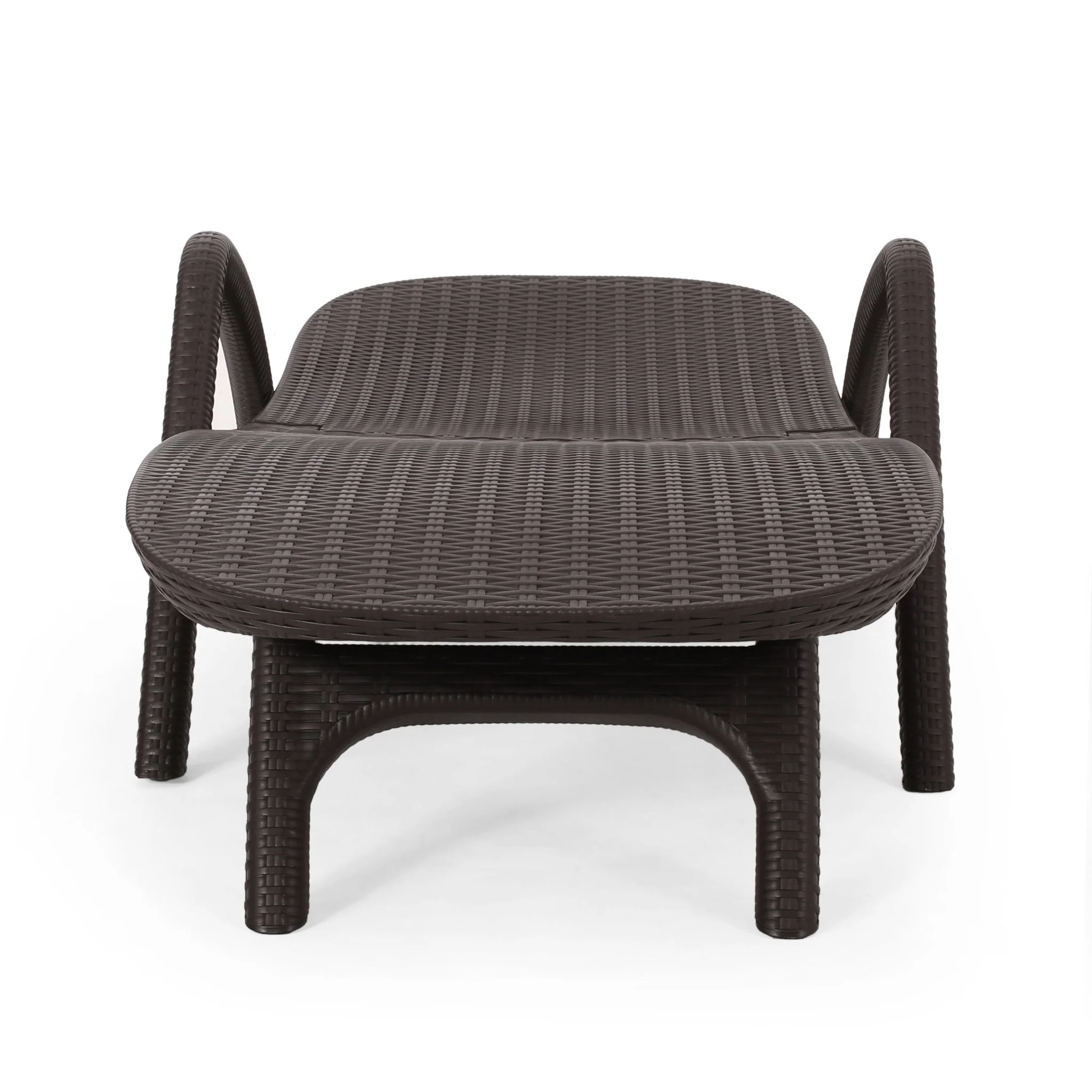 Polypropylene Resin Chaise Lounge With Hand Crafted Details - Dark Brown - Image 3