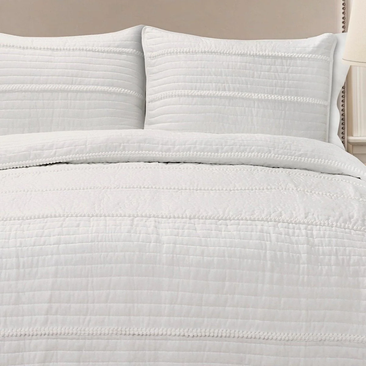 Pom Pom Stripe Quilt 3 Piece Set - Image 3