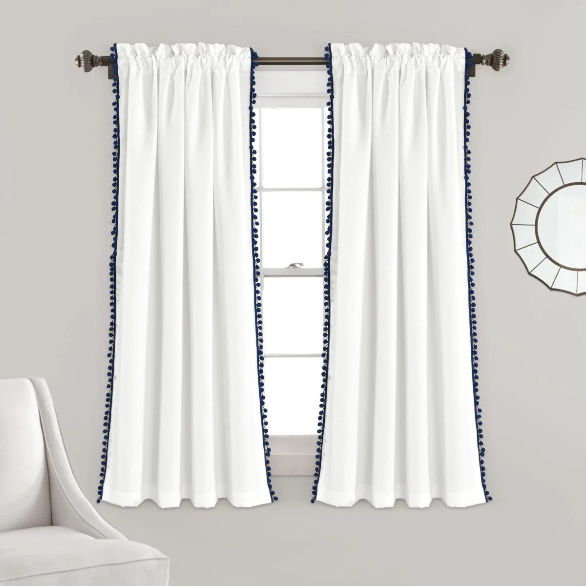 Pom Pom Window Curtain Panel - Image 2