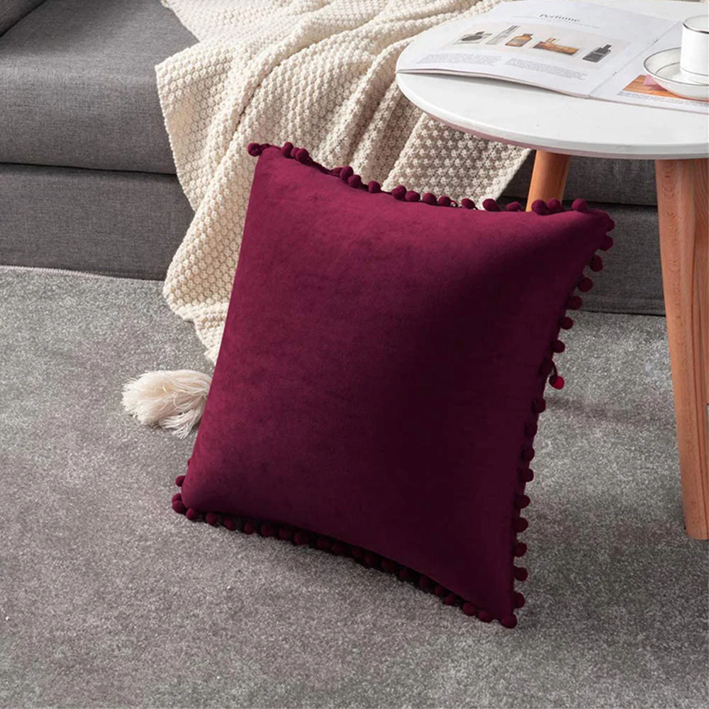 Pompoms Throw Pillow 18"x18", 12"x20" and 20"x20" pack of 1 throw pillow - Image 8