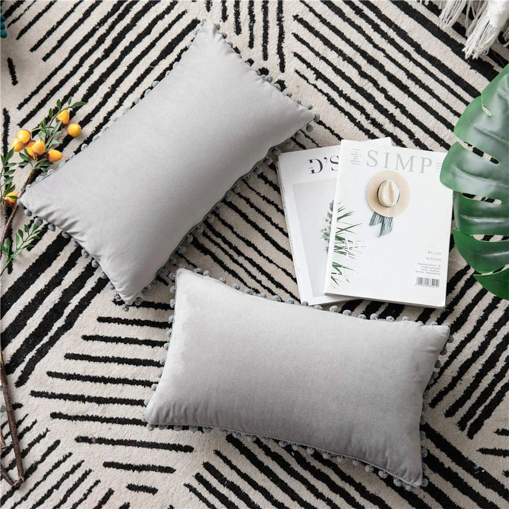 Pompoms Throw Pillows 18"x18", 12"x20" and 20"x20" pack of 2 throw pillows - Image 28