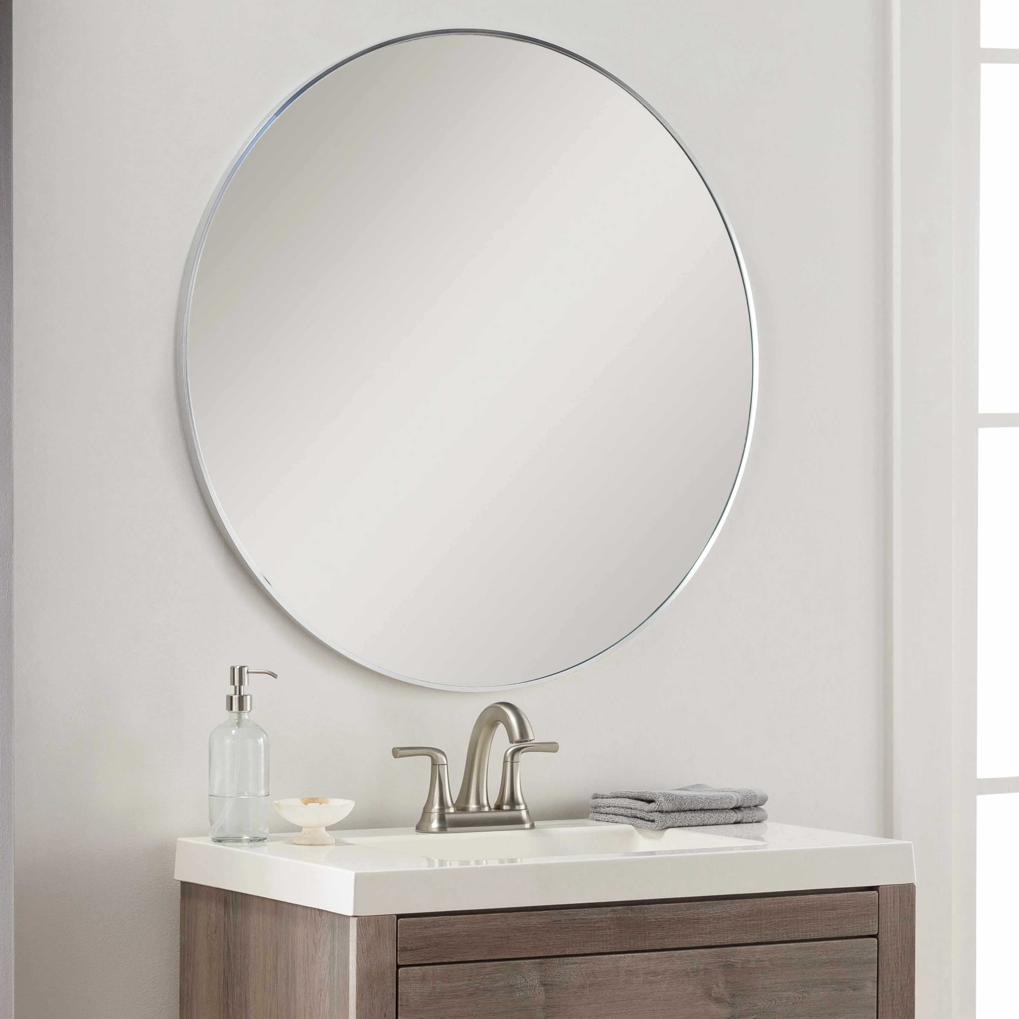 Pontalina Round Silver Gray Mirror - Image 13