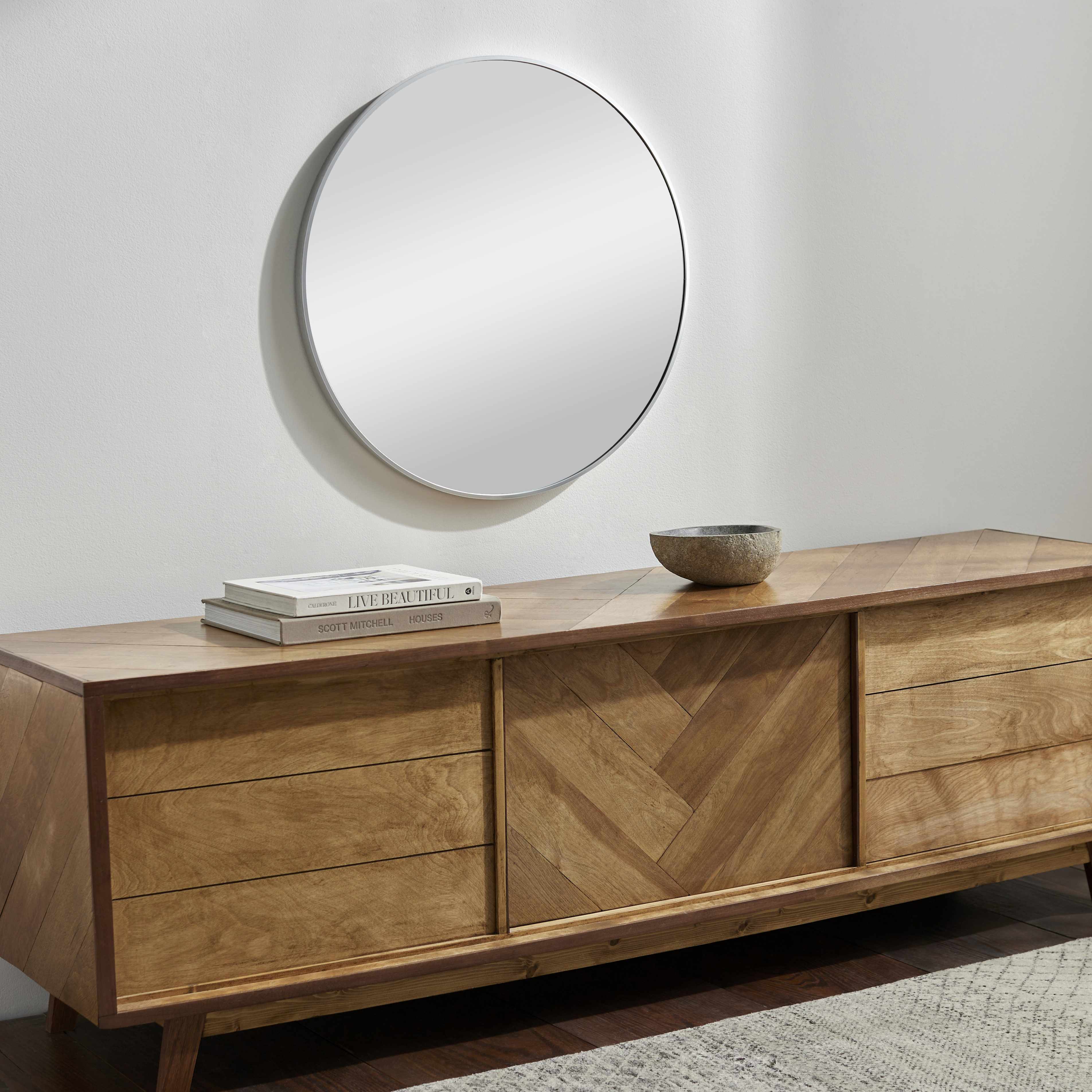 Pontalina Round Silver Gray Mirror - Image 14
