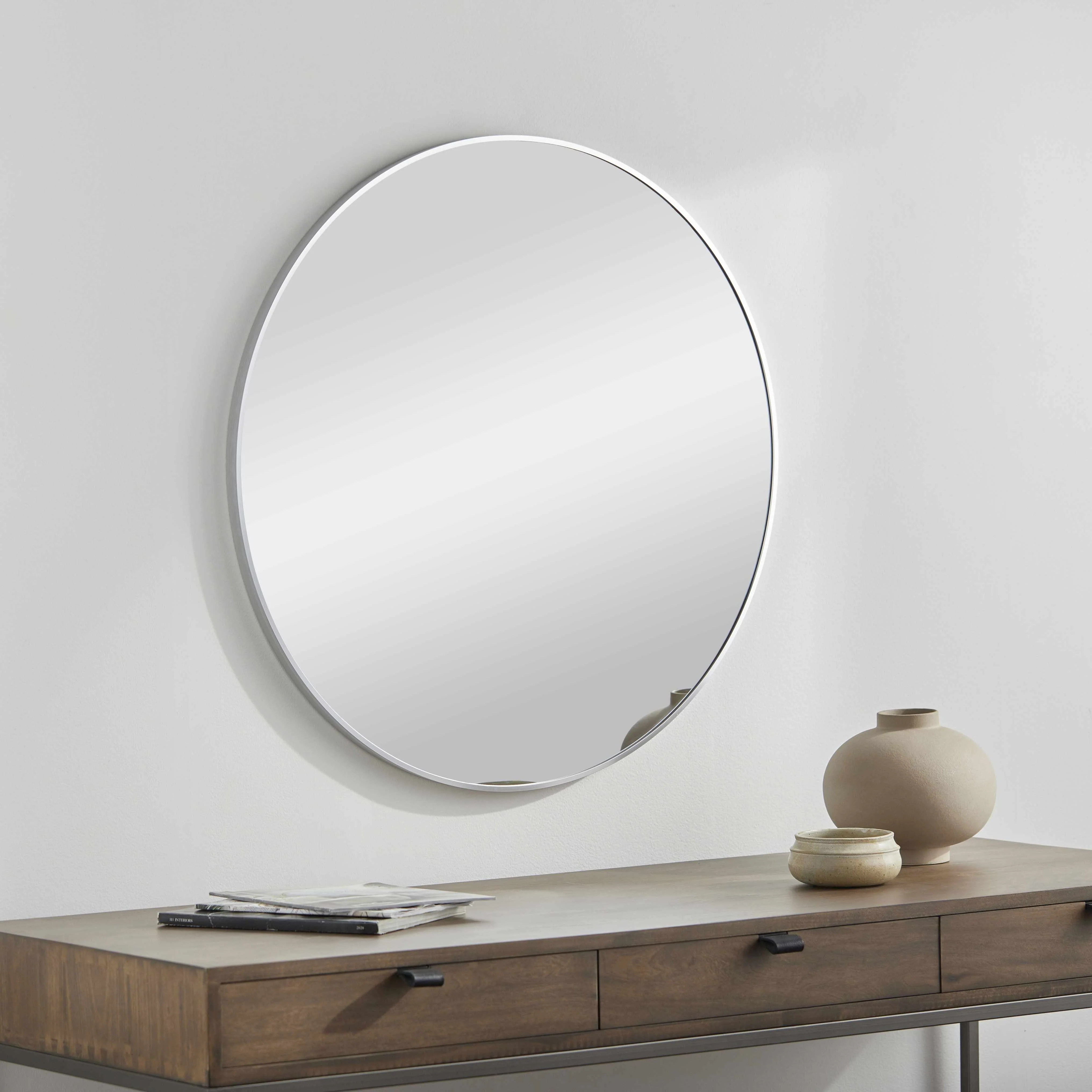 Pontalina Round Silver Gray Mirror - Image 4