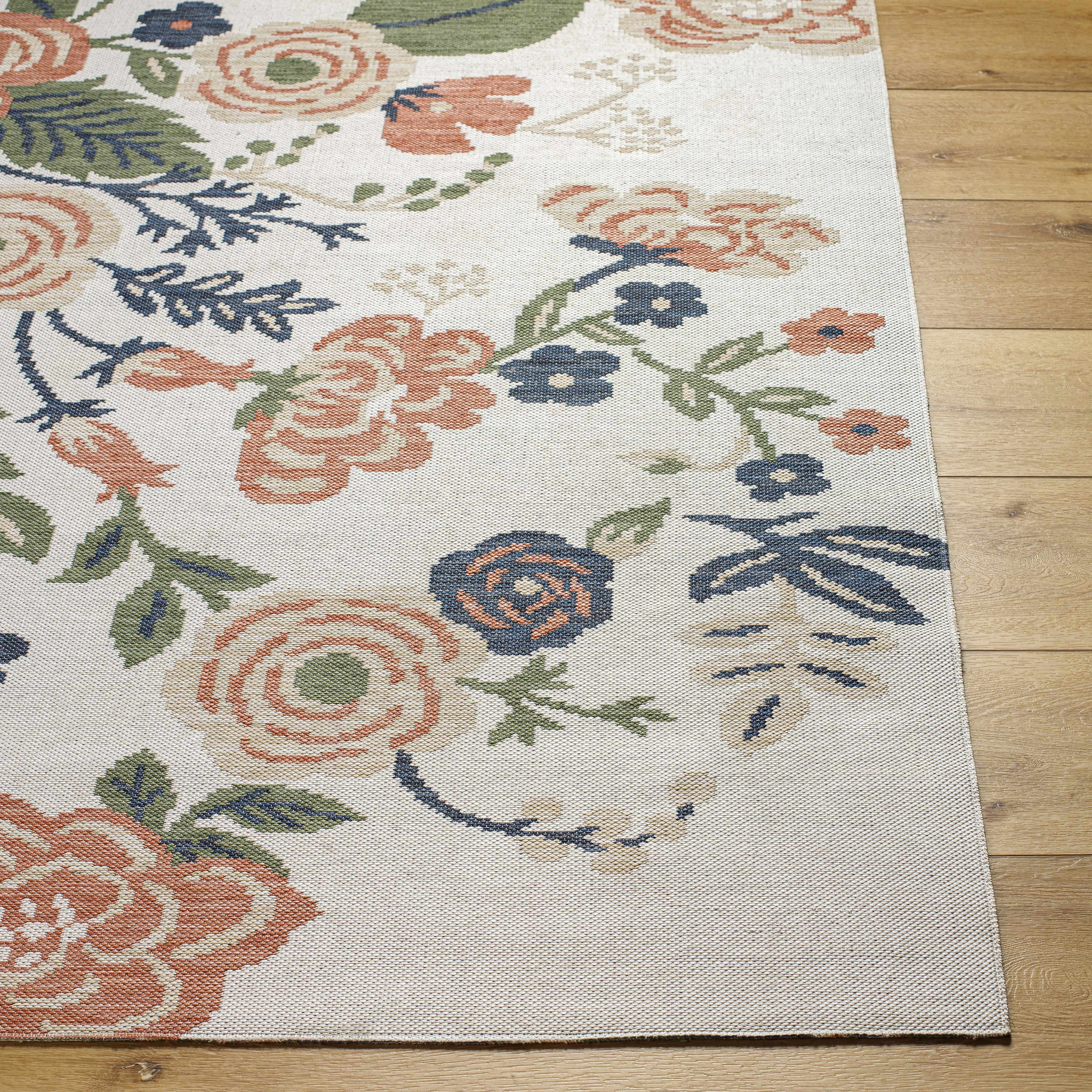 Ponto Cream & Green Floral Area Rug - Clearance - Image 2