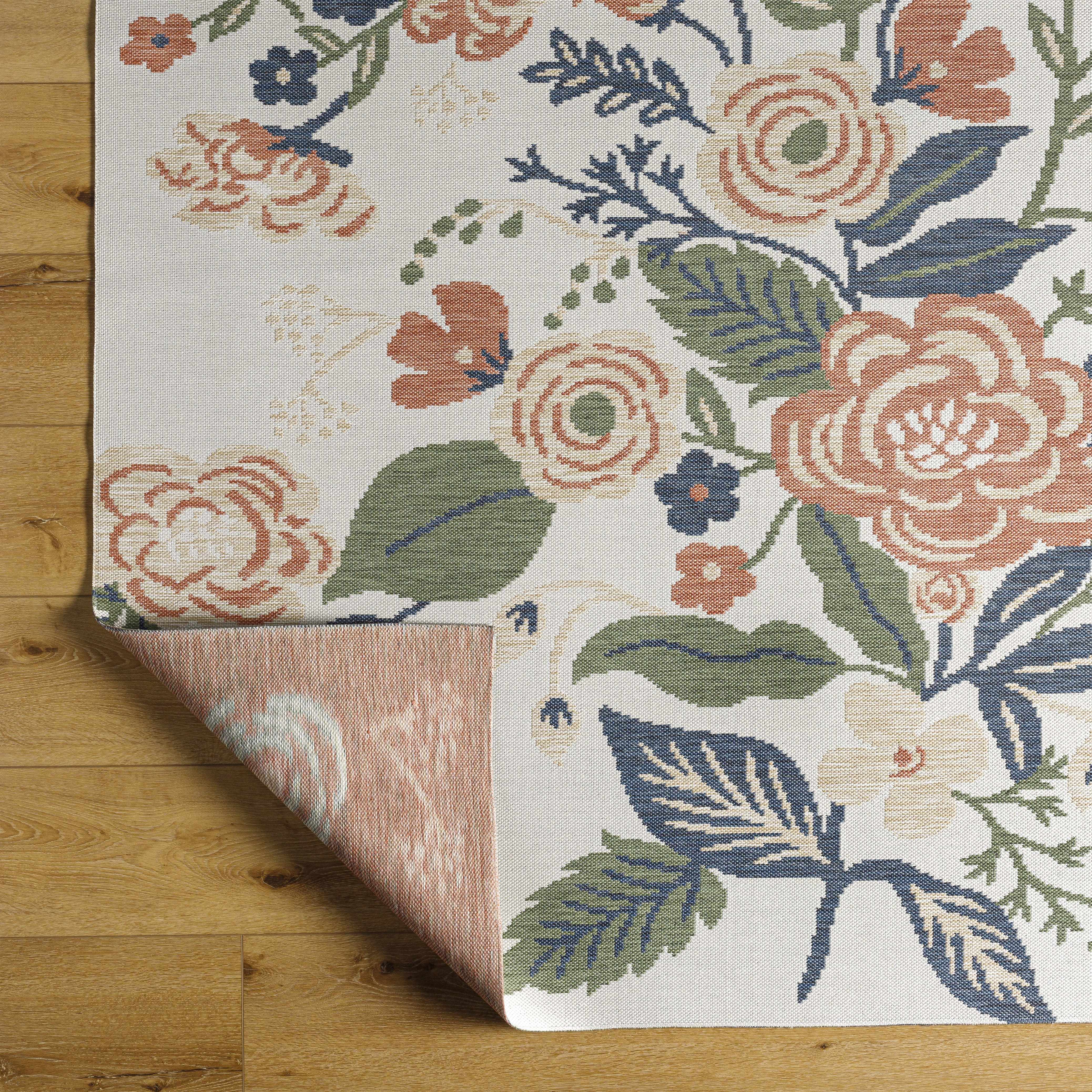 Ponto Cream & Green Floral Area Rug - Clearance - Image 3