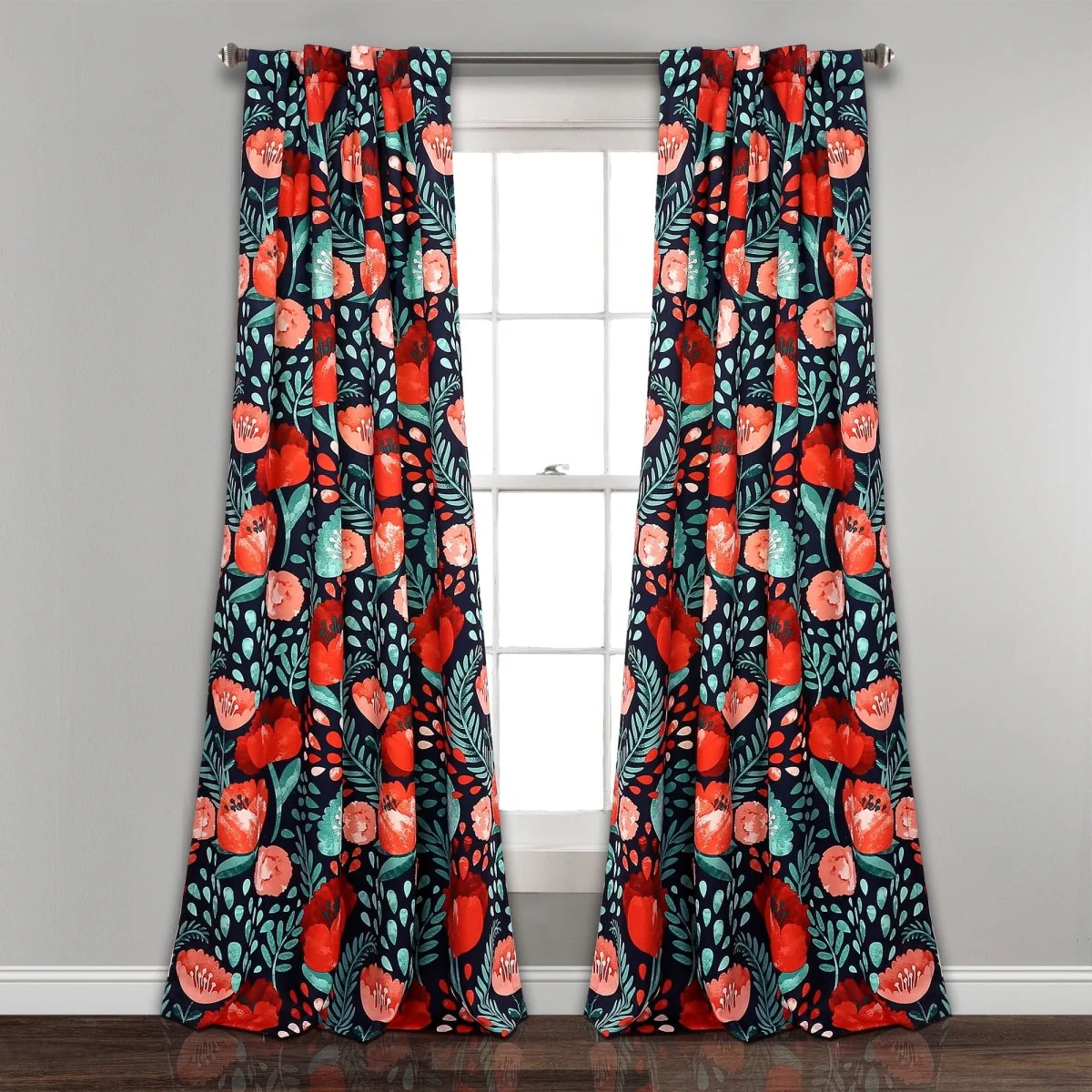 Poppy Garden Light Filtering Window Curtain Panel Set - Image 10