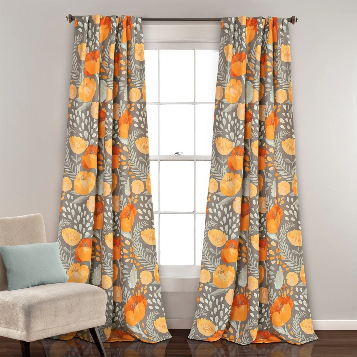 Poppy Garden Light Filtering Window Curtain Panel Set - Image 15