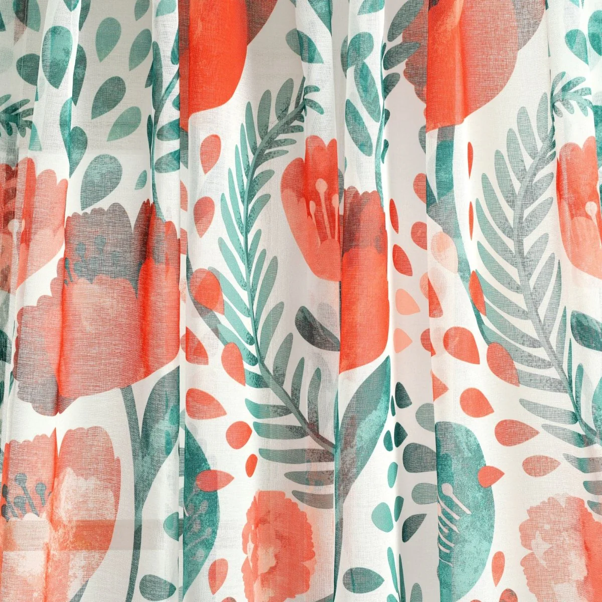 Poppy Garden Sheer Window Curtain Panel Set - Image 3