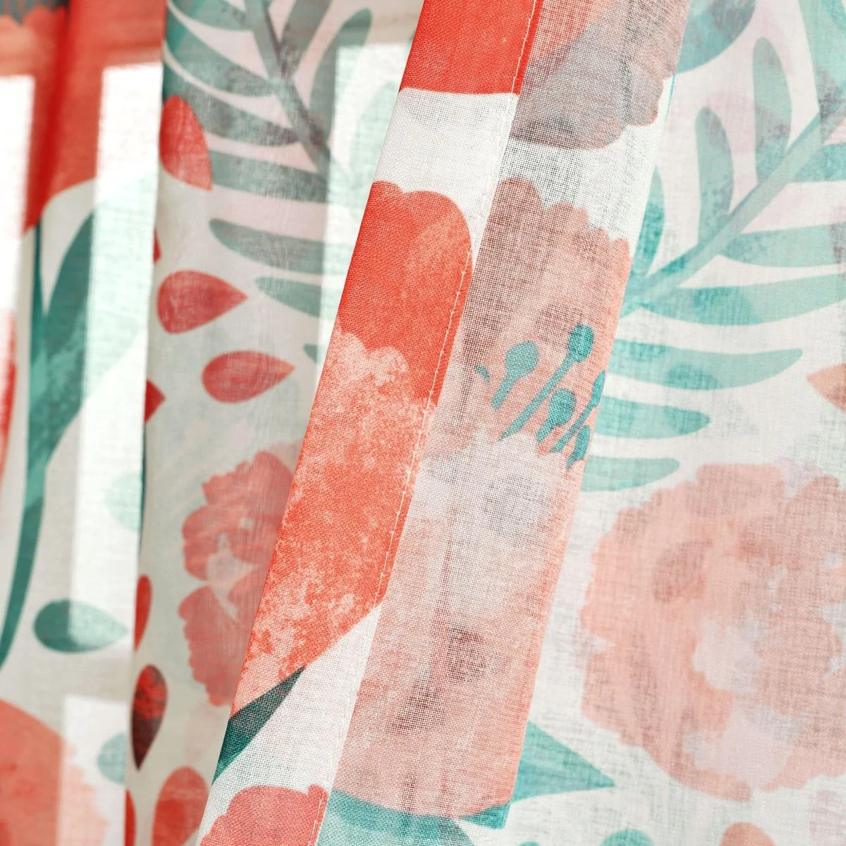 Poppy Garden Sheer Window Curtain Panel Set - Image 5