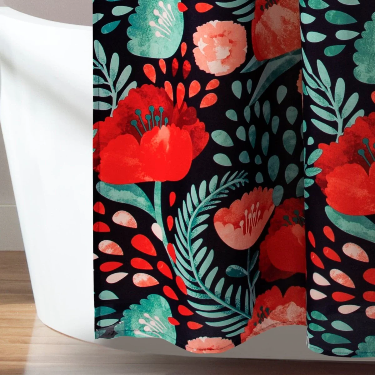 Poppy Garden Shower Curtain - Image 12