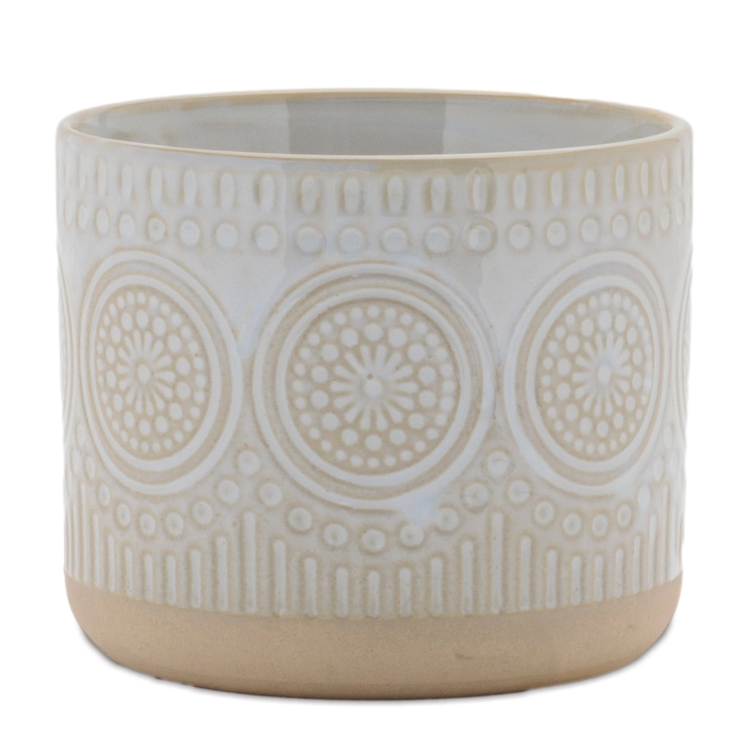 Porcelain Geometric Patterned Planter (Set of 2) - Image 3