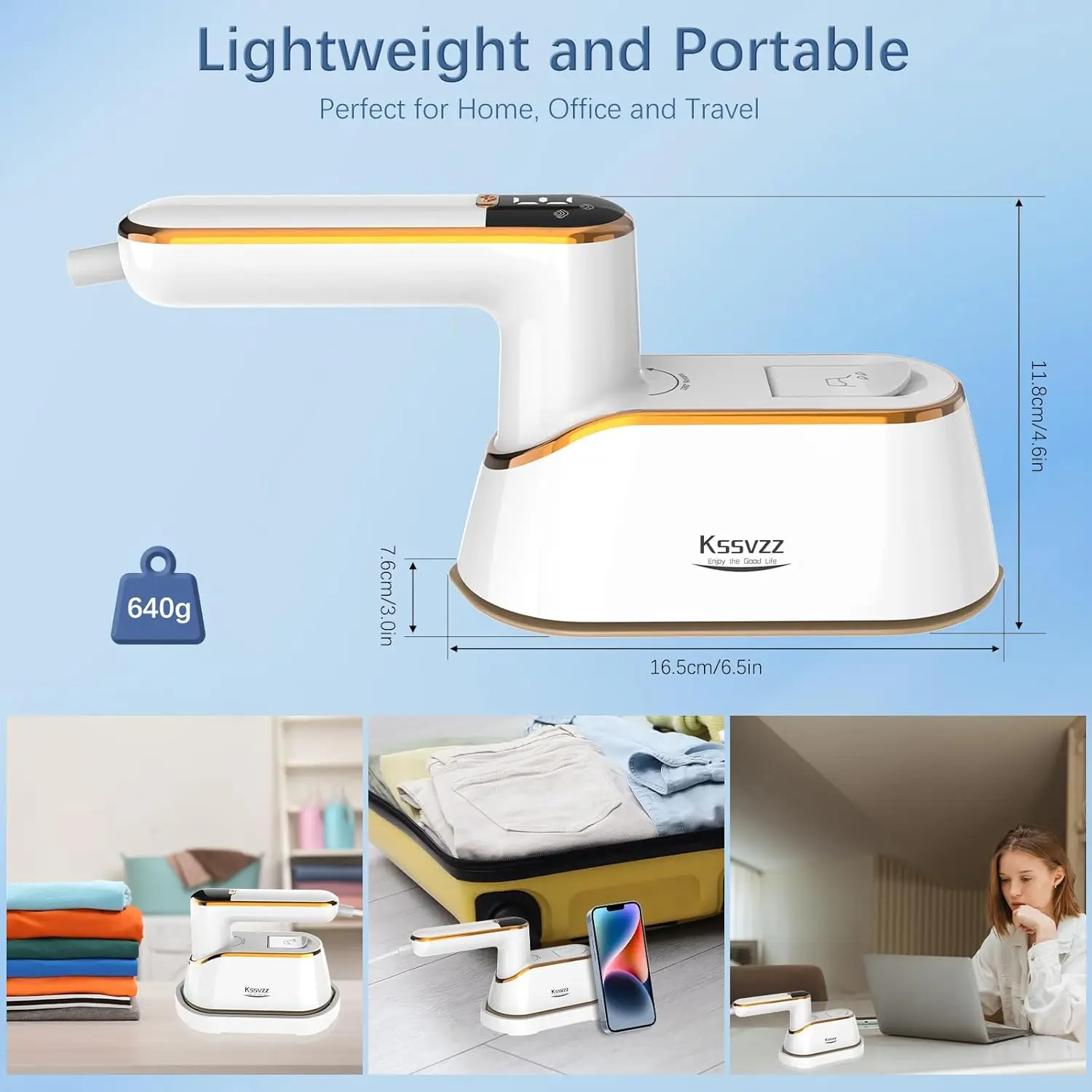 Portable 1200W Handheld Garment Steamer LCD Display 4 Modes Travel Home - Image 2