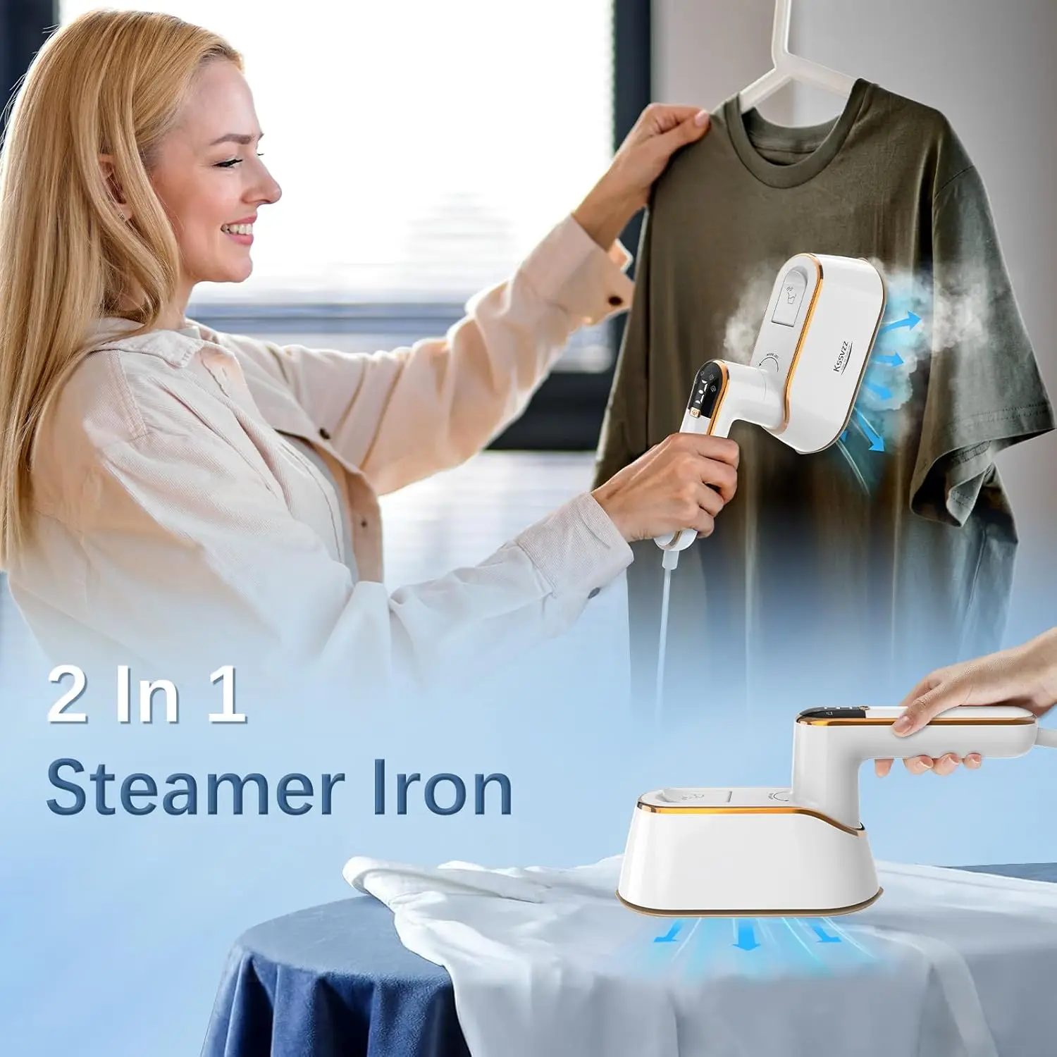 Portable 1200W Handheld Garment Steamer LCD Display 4 Modes Travel Home - Image 4
