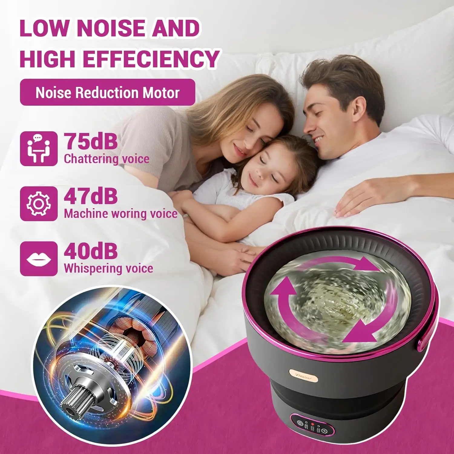 Portable 13L Mini Washing Machine Foldable with Spin Basket 4 Modes for Baby Clothes - Image 3