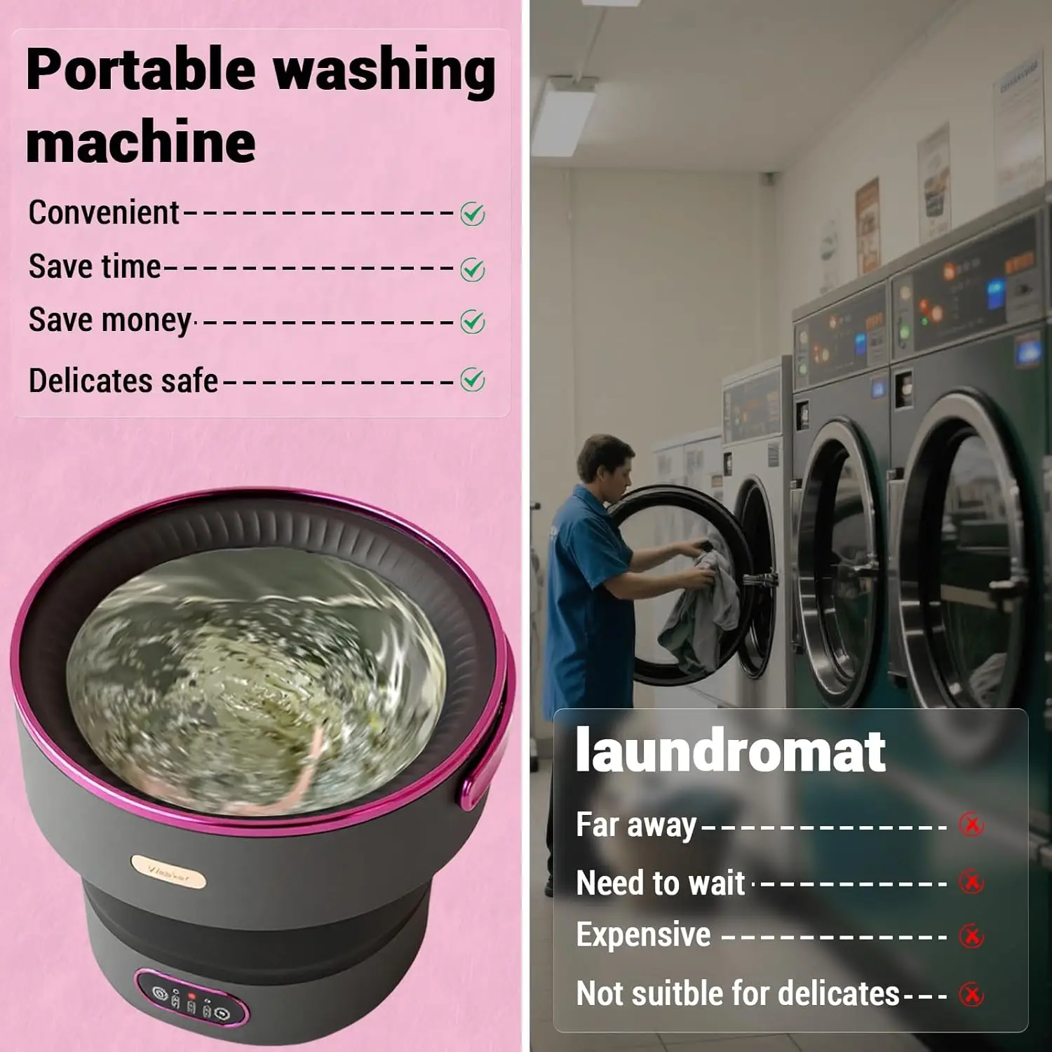 Portable 13L Mini Washing Machine Foldable with Spin Basket 4 Modes for Baby Clothes - Image 5