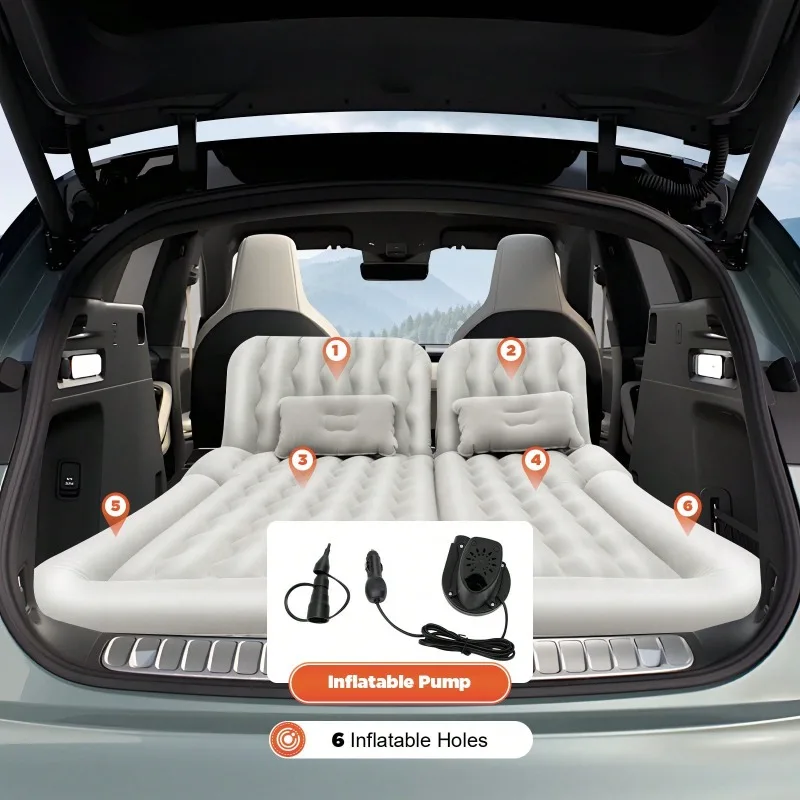 Portable Air Mattress with Pump Inflatable Car Bed SUV Back Seat Camping Travel - Image 2
