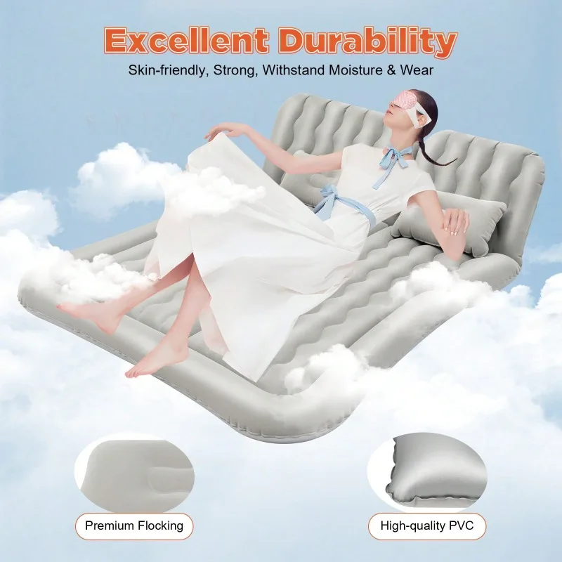 Portable Air Mattress with Pump Inflatable Car Bed SUV Back Seat Camping Travel - Image 5