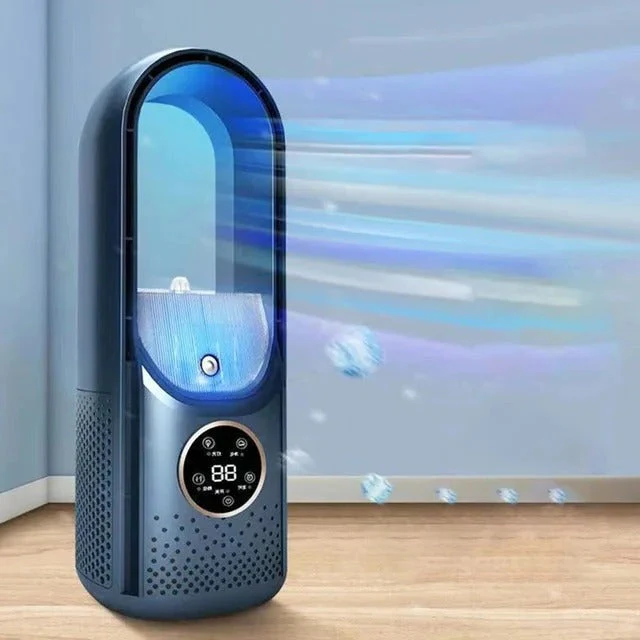 Portable Bladeless Air Cooler USB Mini Air Conditioner Fan with Timer - Image 2