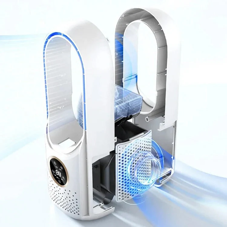 Portable Bladeless Air Cooler USB Mini Air Conditioner Fan with Timer - Image 8