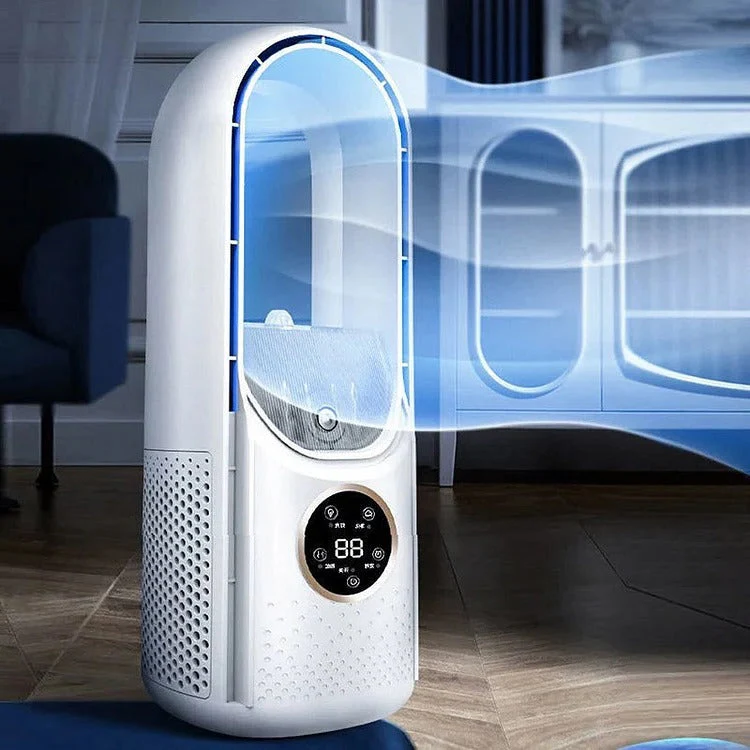 Portable Bladeless Air Cooler USB Mini Air Conditioner Fan with Timer - Image 9