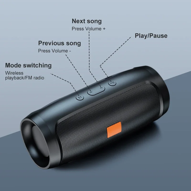 Portable Bluetooth TF USB Speaker with Dual Stereo Subwoofer FM Outdoor - Image 5