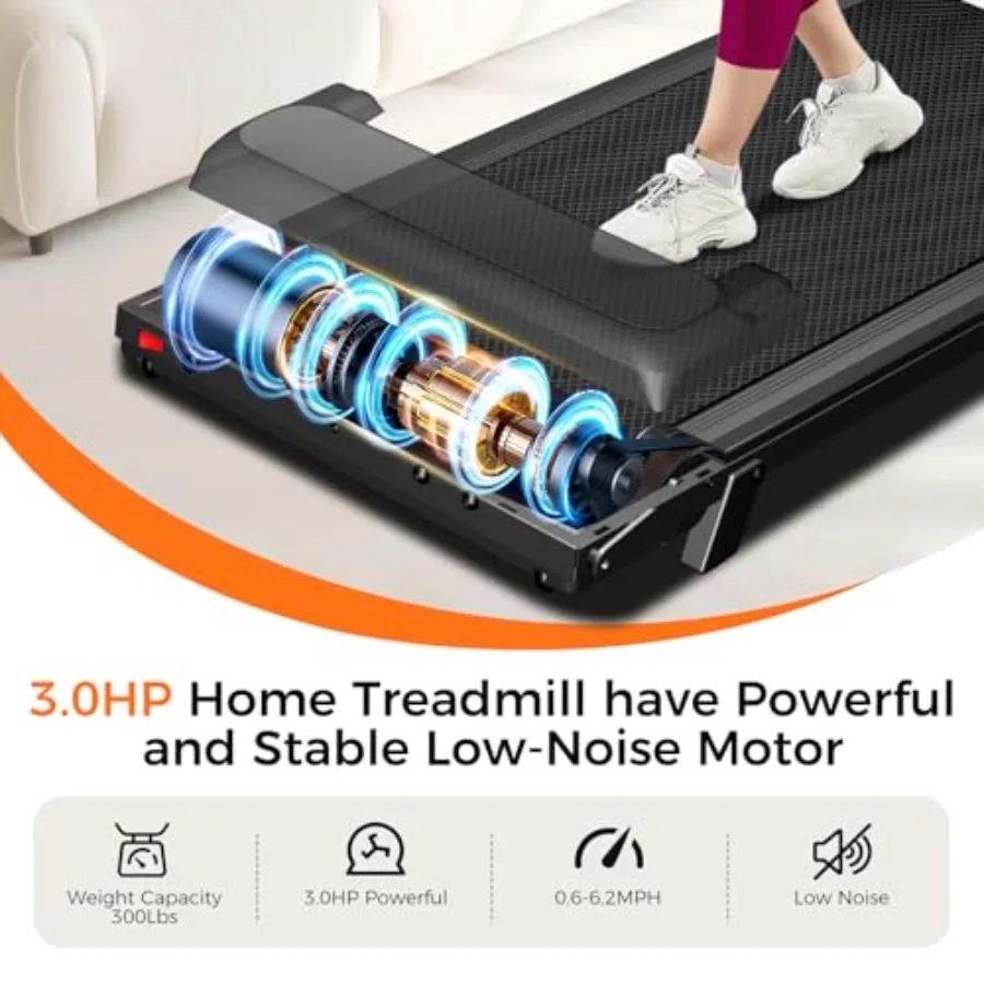 Portable Electric Treadmill Walking Pad 2.5HP Incline Compact Home Exercise LED - Image 2