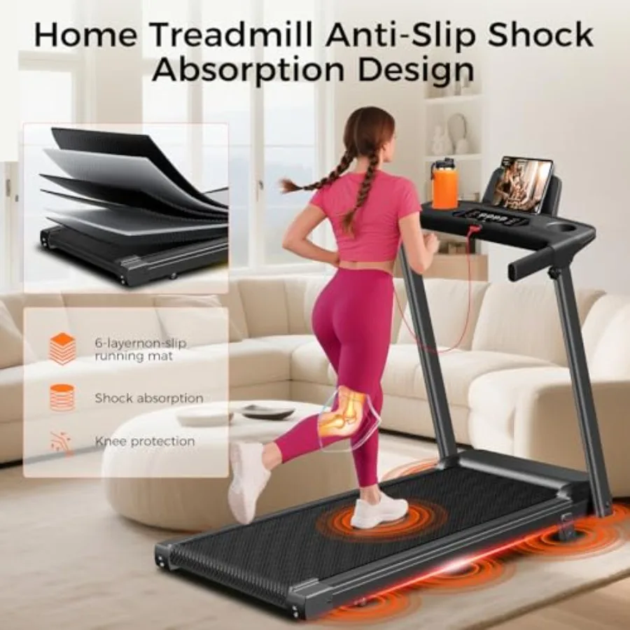 Portable Electric Treadmill Walking Pad 2.5HP Incline Compact Home Exercise LED - Image 6