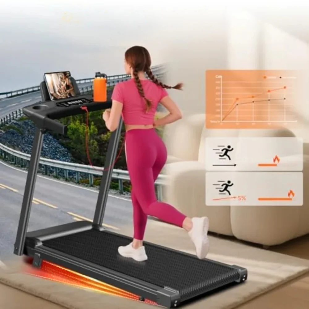Portable Electric Treadmill Walking Pad 2.5HP Incline Compact Home Exercise LED - Image 7
