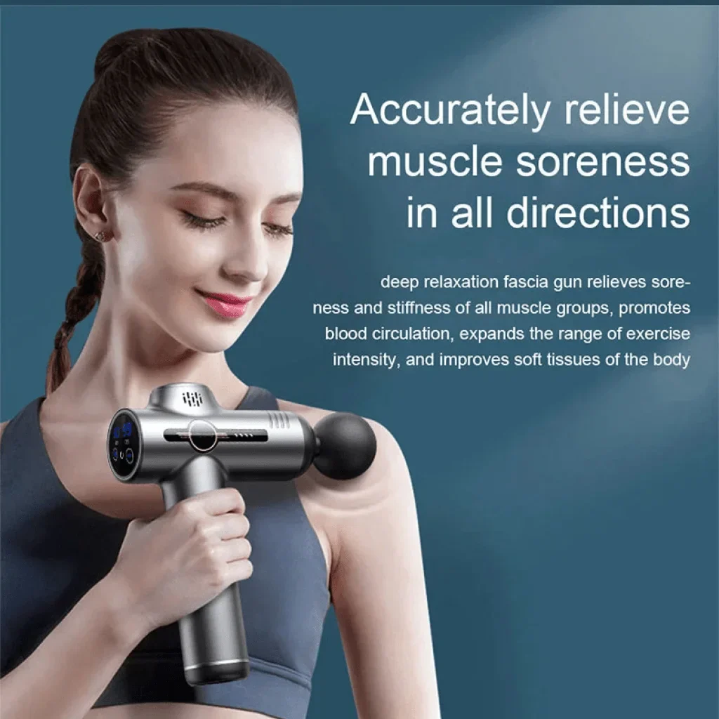 Portable Fascia Massage Gun Vibration Muscle Massager for Neck Back Body Fitness - Image 3