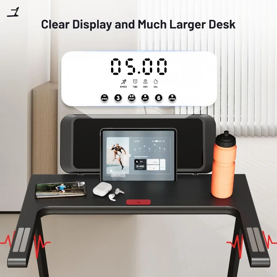 Portable Foldable Walking Pad Treadmill with Handle Bar Compact Home Office Gym - Image 2