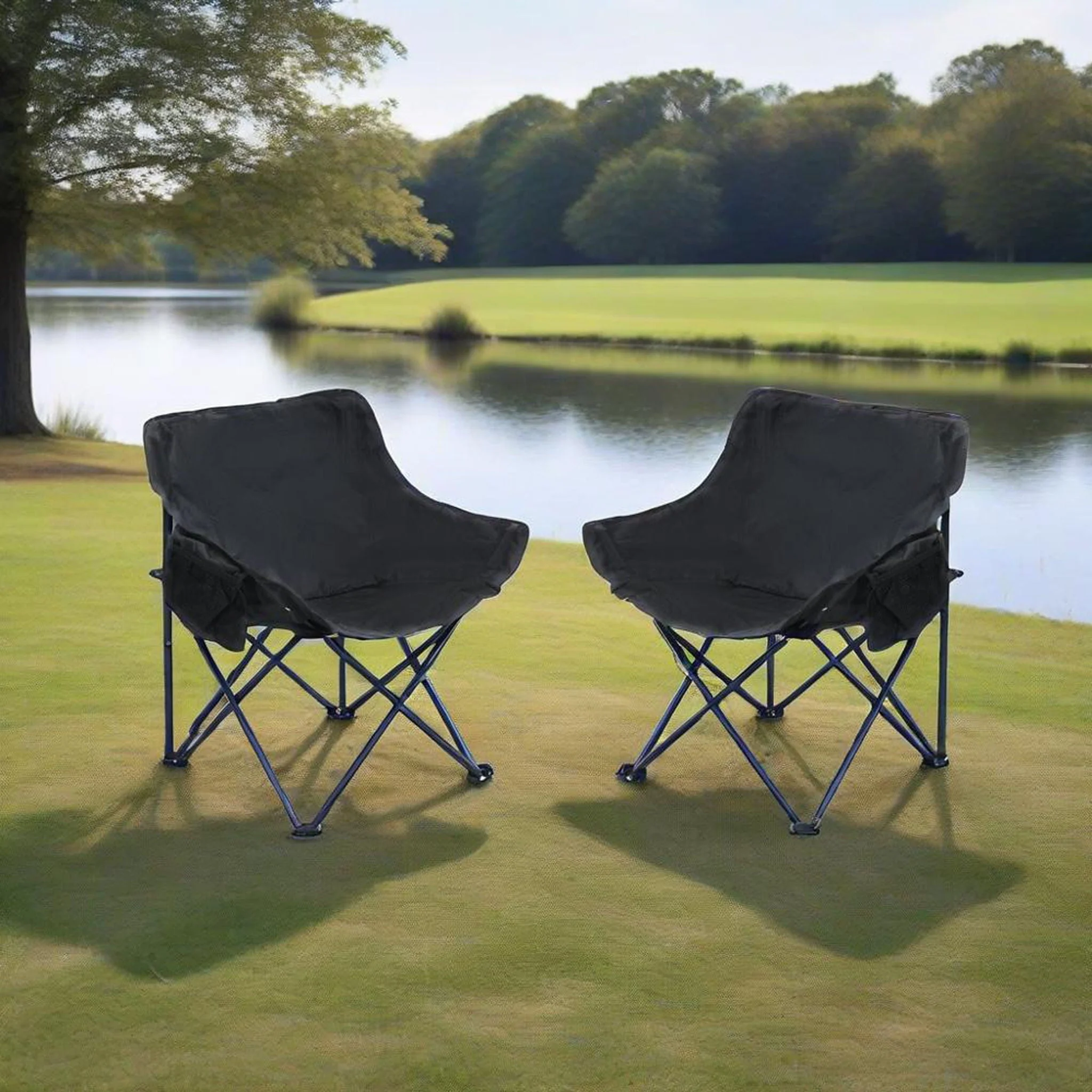 Portable Folding Camping Chairs With Carry Bag (Set of 2) - Image 8
