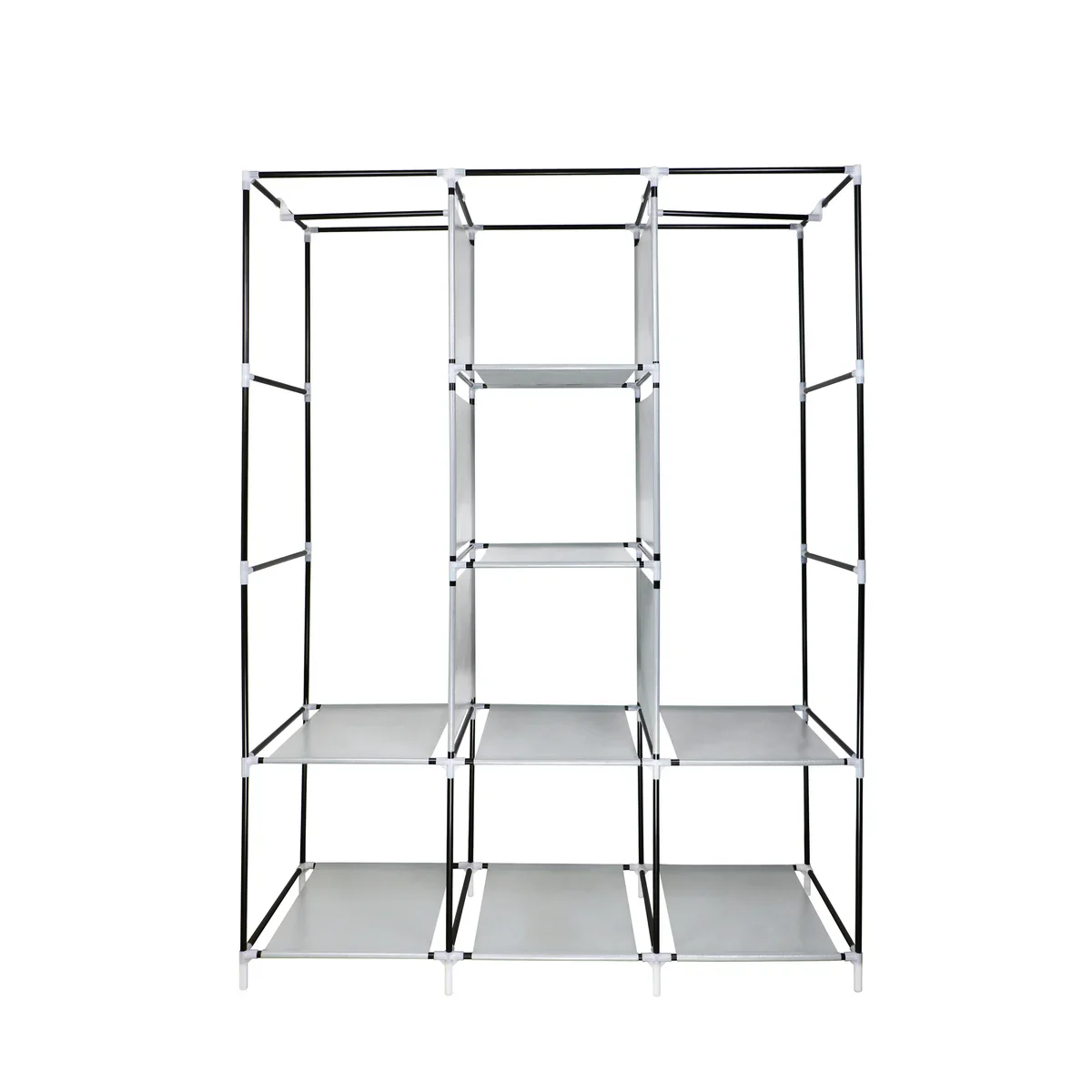 Portable Free Standing Closet with 8 Storage Shelves, 2 Hanging Rod & 4 Pockets - Image 12