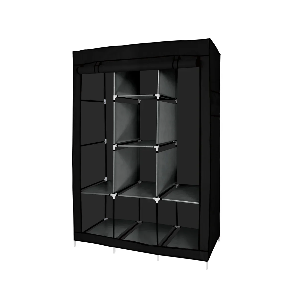 Portable Free Standing Closet with 8 Storage Shelves, 2 Hanging Rod & 4 Pockets - Image 2