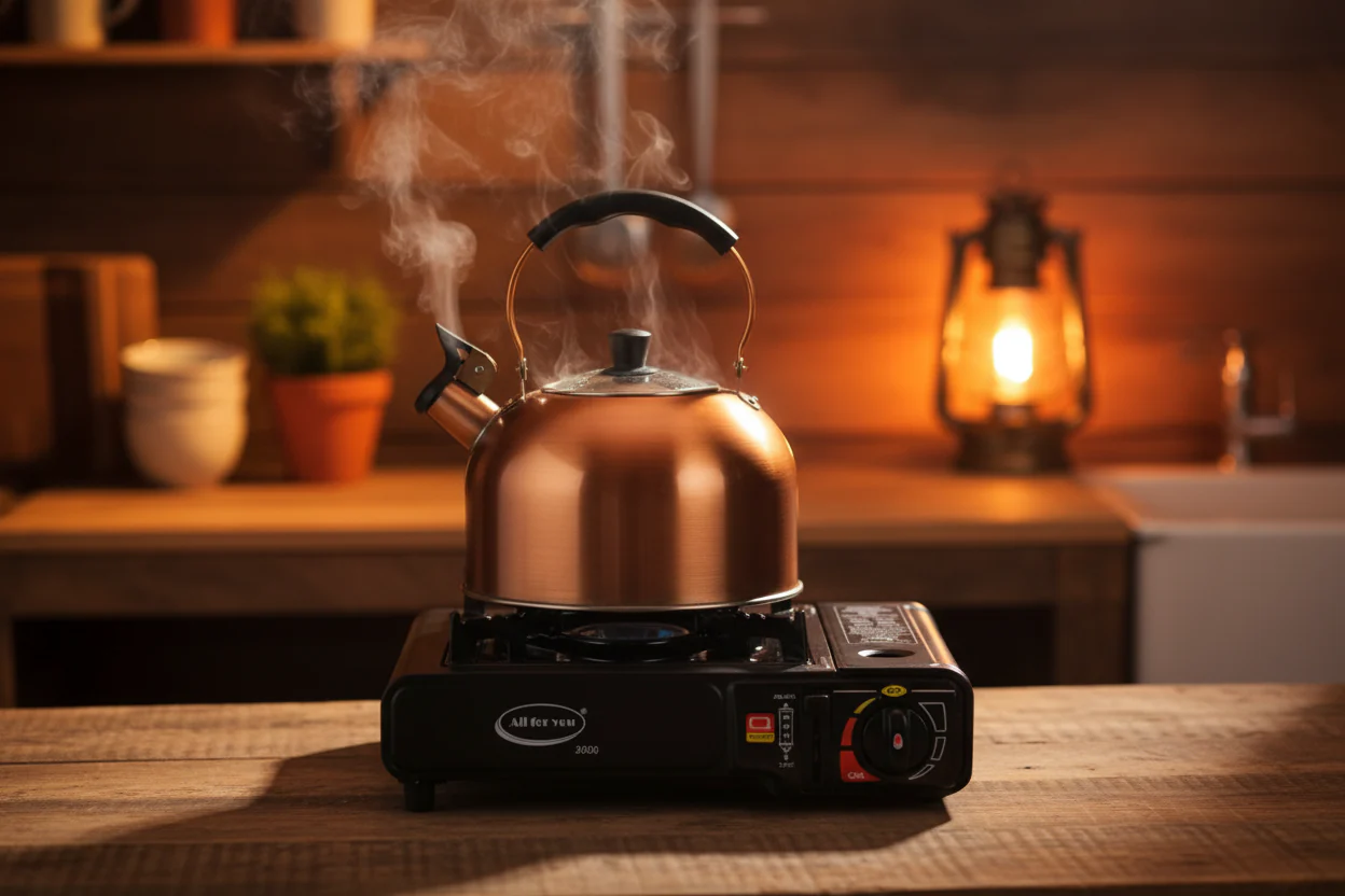 Portable Gas Stove, Single Burner, Black, 2.2KW, CSA Certified, Temperature Control with Indicator Light, Easy to Clean, with Carrying Case - Image 2