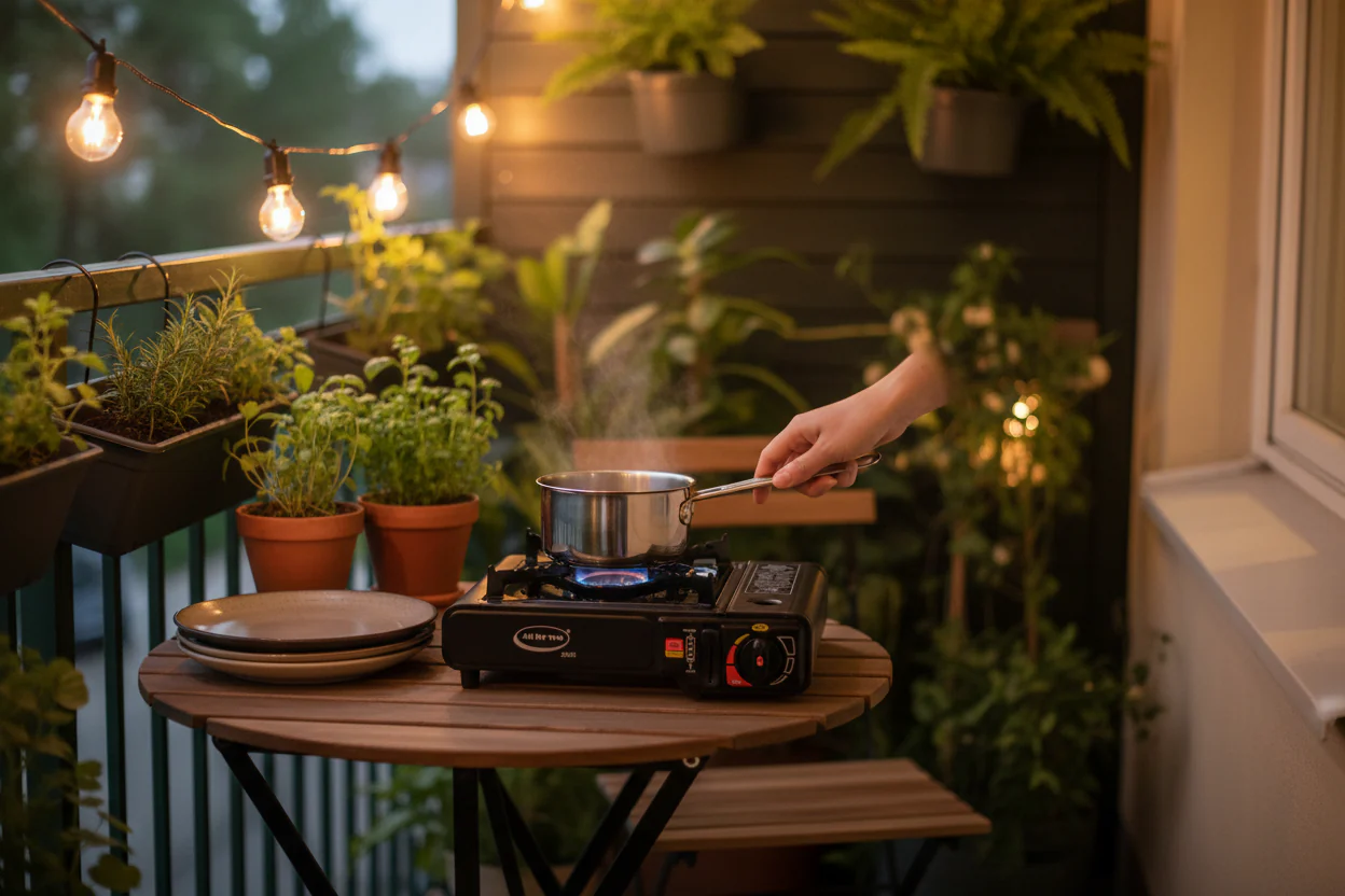 Portable Gas Stove, Single Burner, Black, 2.2KW, CSA Certified, Temperature Control with Indicator Light, Easy to Clean, with Carrying Case - Image 3