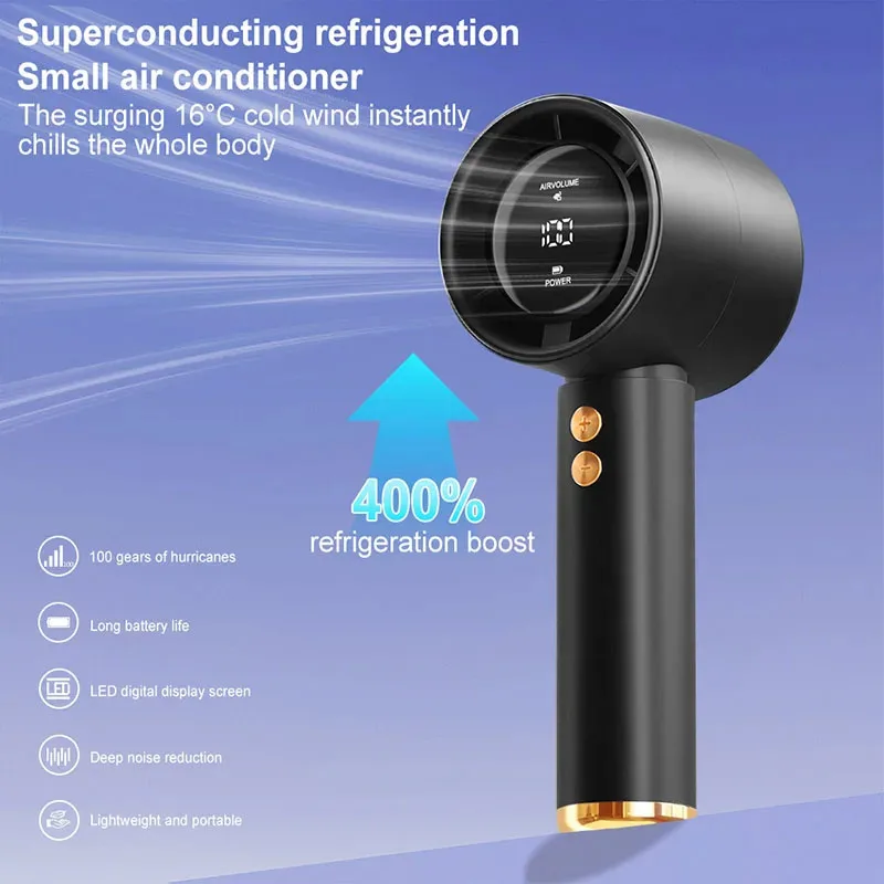 Portable Handheld Fan 100-Speed Turbo Mini Cooling Fan - Image 3