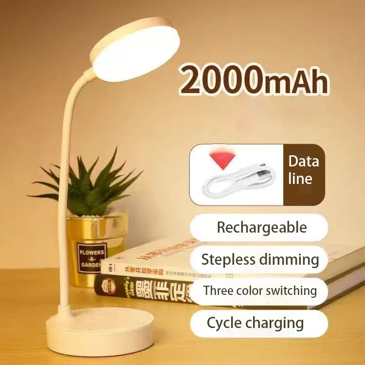 Portable LED Desk Lamp USB Battery Table Light 3-Color Stepless Dimming Eye Care - Image 8