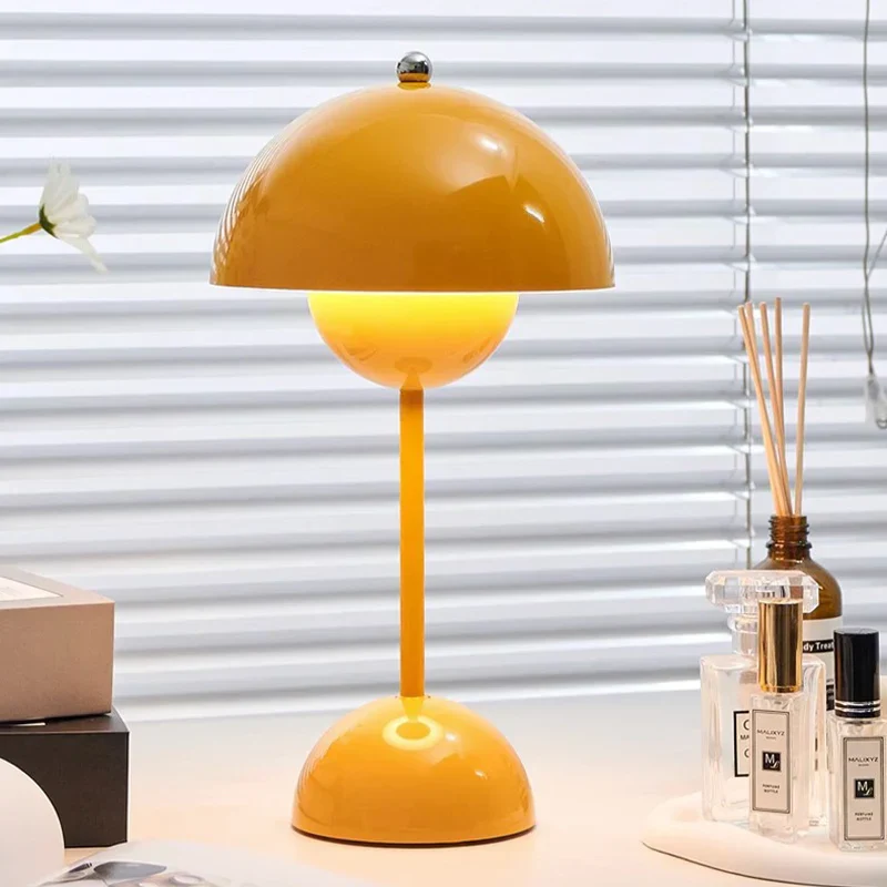 Portable LED Mushroom Table Lamp Touch Dimmable Rechargeable Flowerpot Light - Image 5