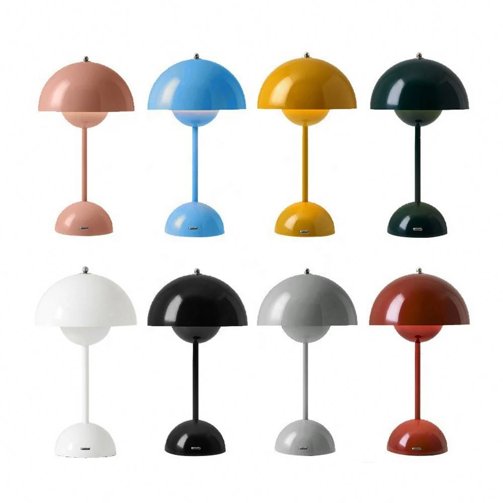 Portable LED Mushroom Table Lamp Touch Dimmable Rechargeable Flowerpot Light - Image 8