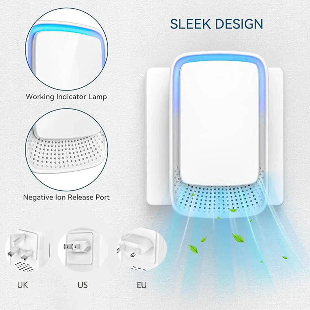 Portable Mini Air Purifier Negative Ionizer for Home Office Pets Odor Smoke - Image 2