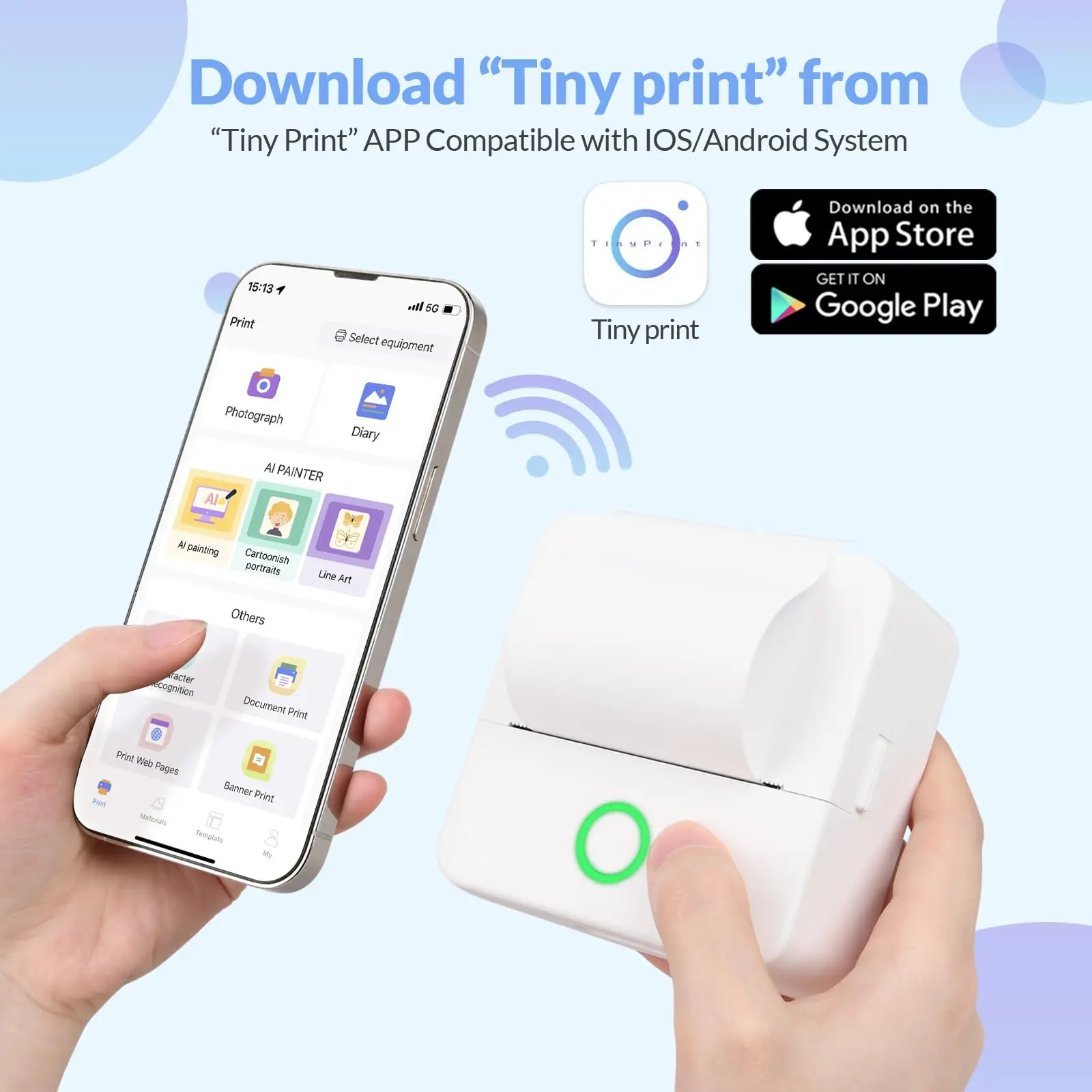 Portable Mini Bluetooth Sticker Printer Inkless Label Maker for Notes & Journals - Image 3